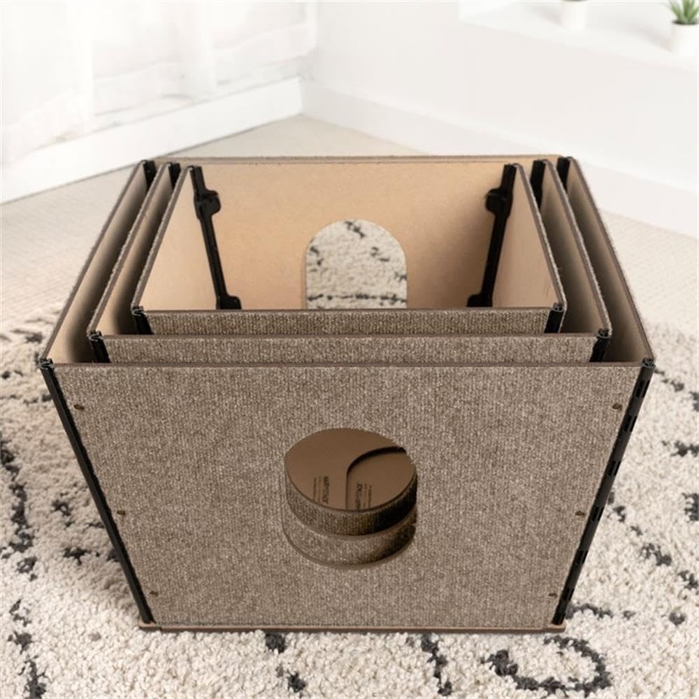 Happystack Cat Tower Model HS3SQTAN1 Pyramid Design in Tan Indoor/Outdoor Carpet