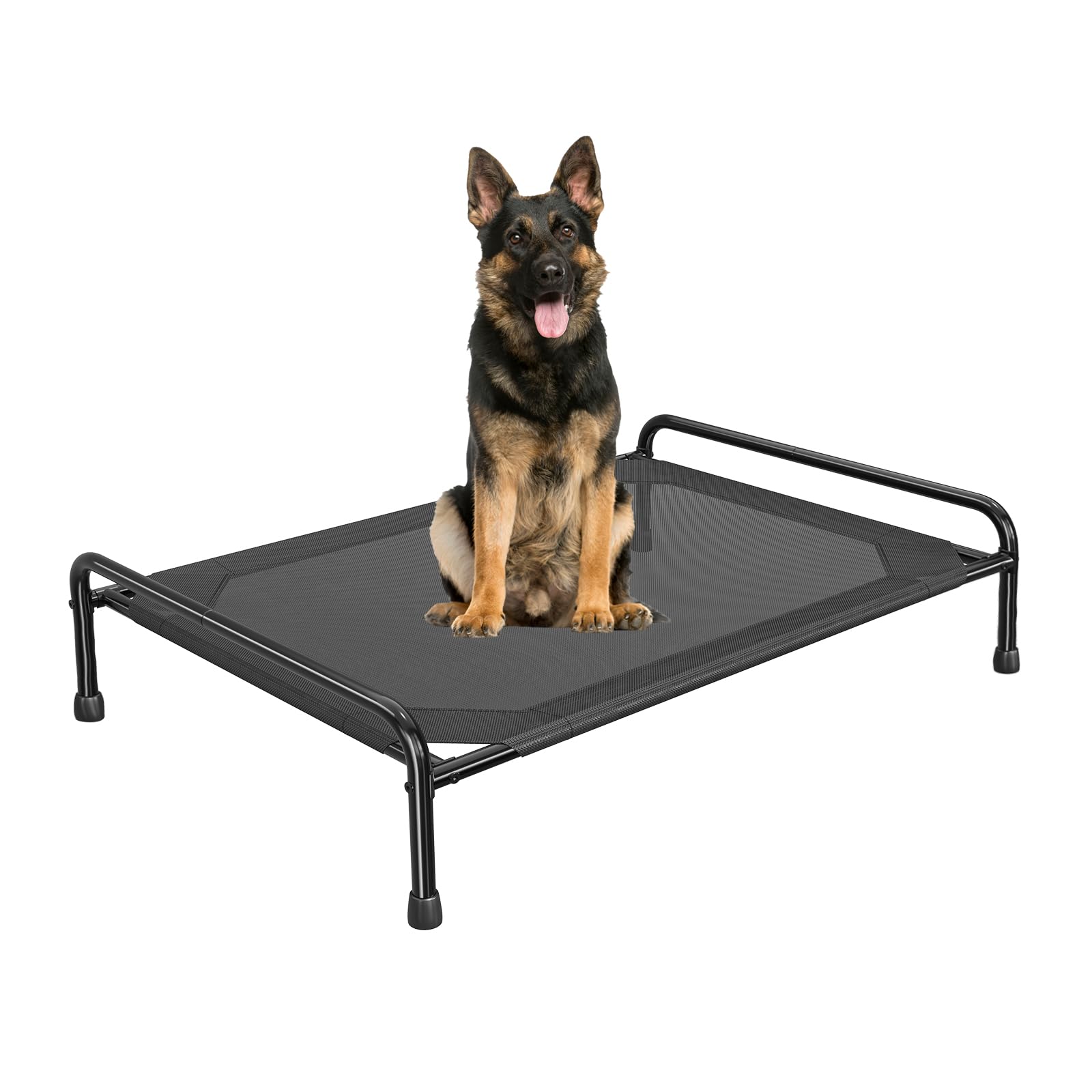 Ekisemio Elevated Dog Bed for Large Dogs, Portable Indoor & Outdoor Cooling Raised Cot Pet Hammock Bed with Skid-Resistant Feet,