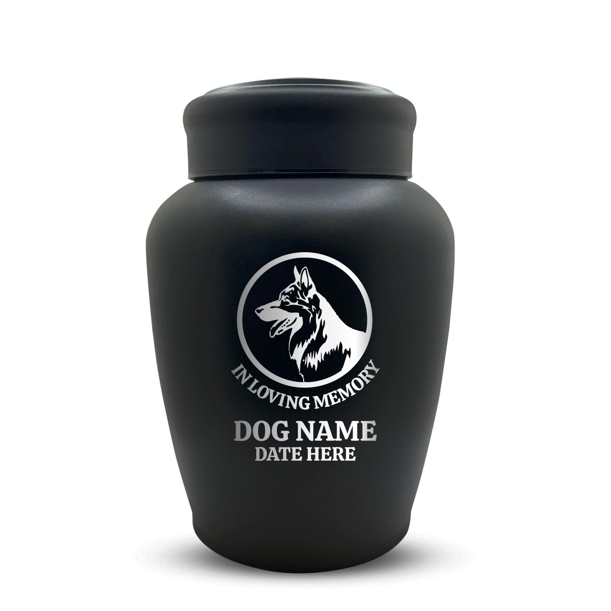 Custom Dog Urn Engraved Pet Name And Date - Personalized Stainless Steel Large Cremation Urns For Dogs Ashes With Airtight Closu