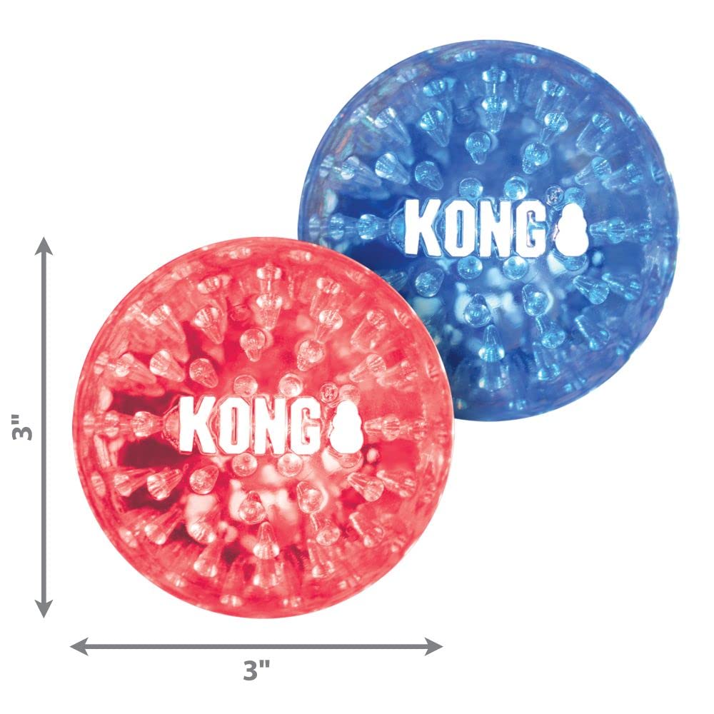 KONG Squeezz Geodz Squeaker Ball Dog Toy - Large, Multi-Color, Durable Wood Material, Model 38749422