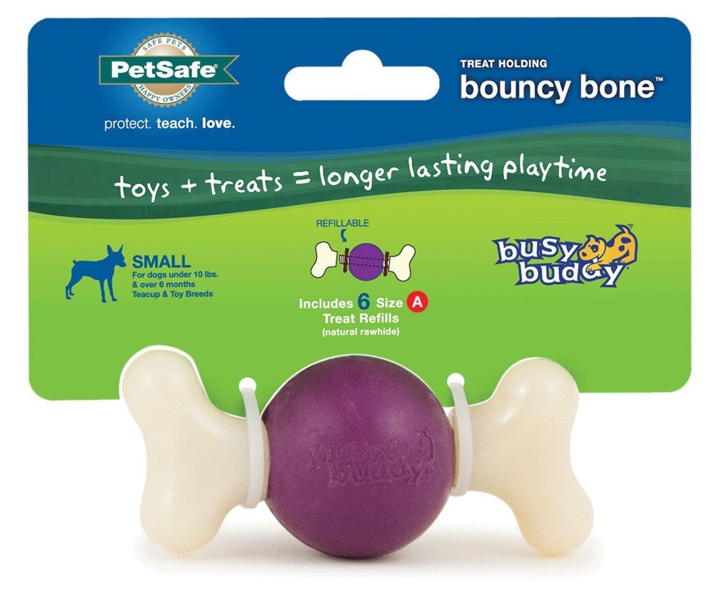 Petsafe® Busy Buddy® Bouncy Bone™, Treat Holding Dog Toy, Small, Best For Dogs Up To 10 Lb.