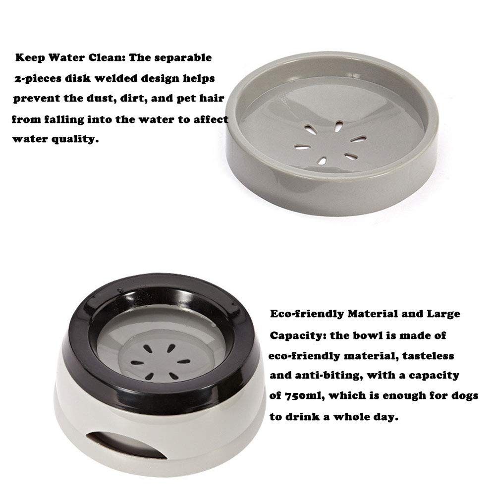 Love Dream No Spill Dog Water Bowl, No Drip Slow Water Feeder Dog Bowl No Slip Vehicle Carried Pet Water Dispenser 25 Oz With Floating Disk Slow Drinking Bowl For Dogs Cats (Blue)