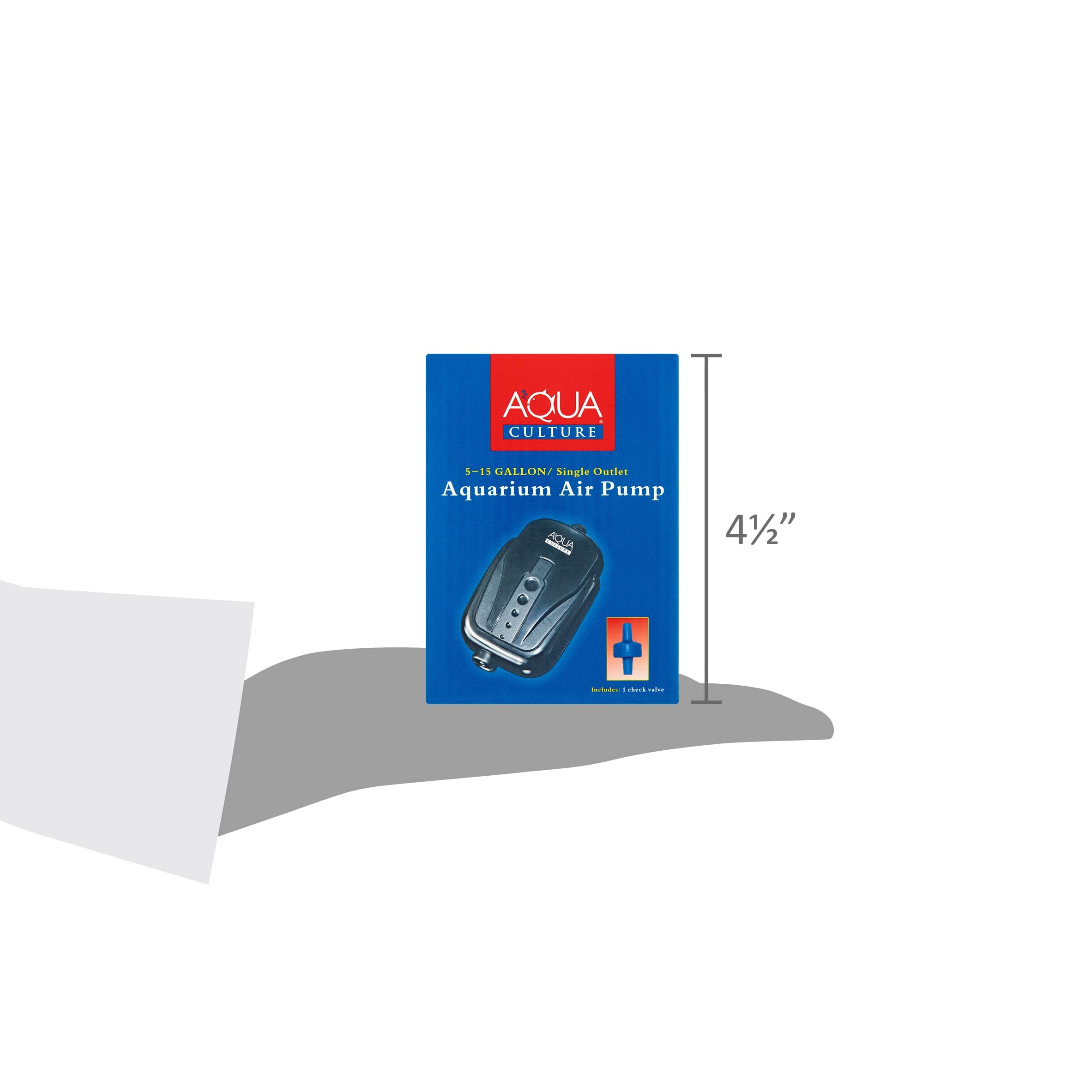 Aqua Culture 5-15 Gallon Aquarium Air Pump with Check Valve, Easy Setup, 1200cc/min Air Output, Ideal for Fish Tanks