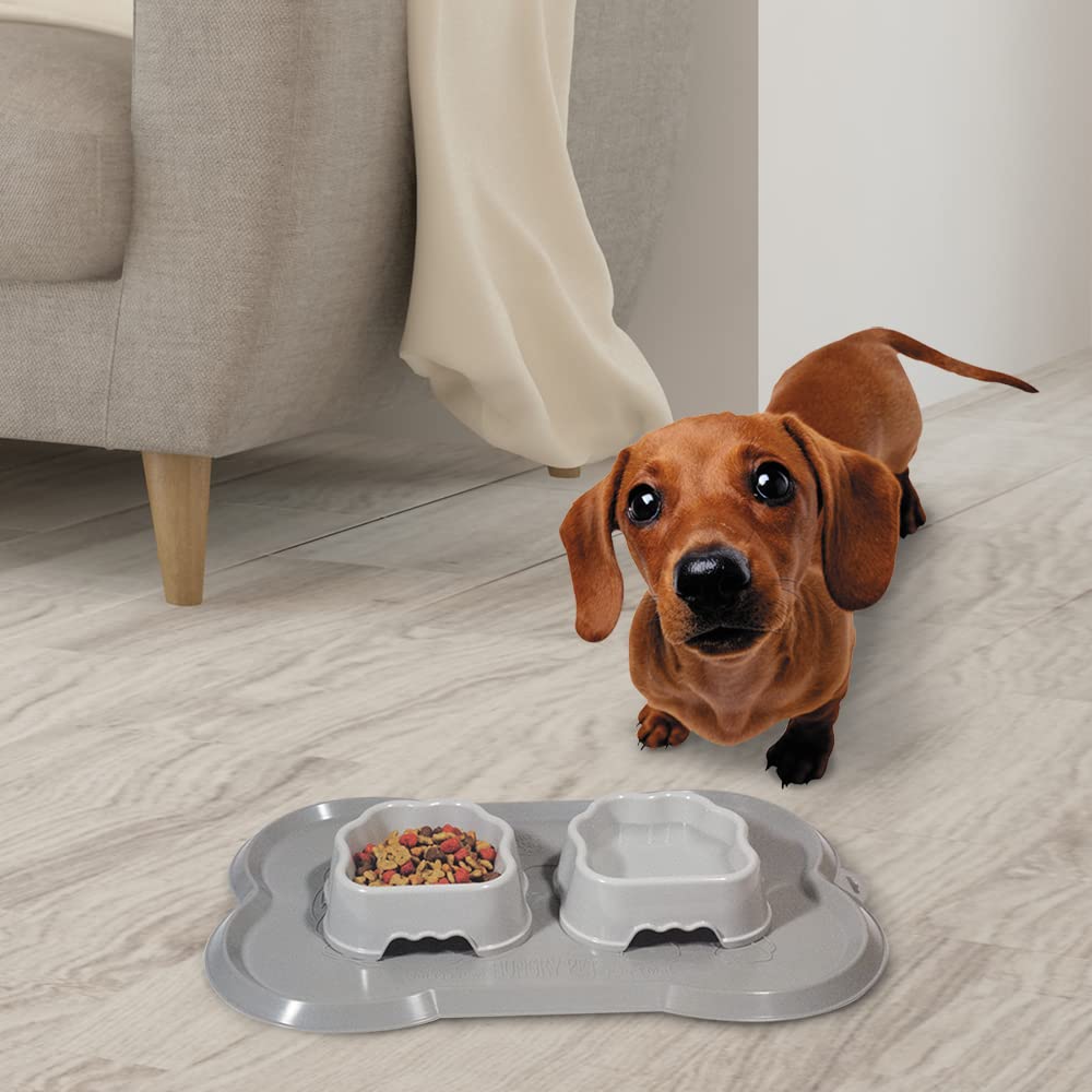 Omega Paw Bone Mat - Pearilized Pebble, Rubberized Plastic, Brown, One Size