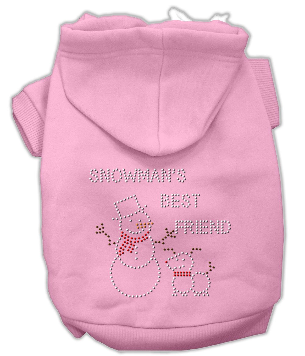 Mirage Pet Products 14-Inch Snowman's Best Friend Rhinestone Hoodie, Large, Pink