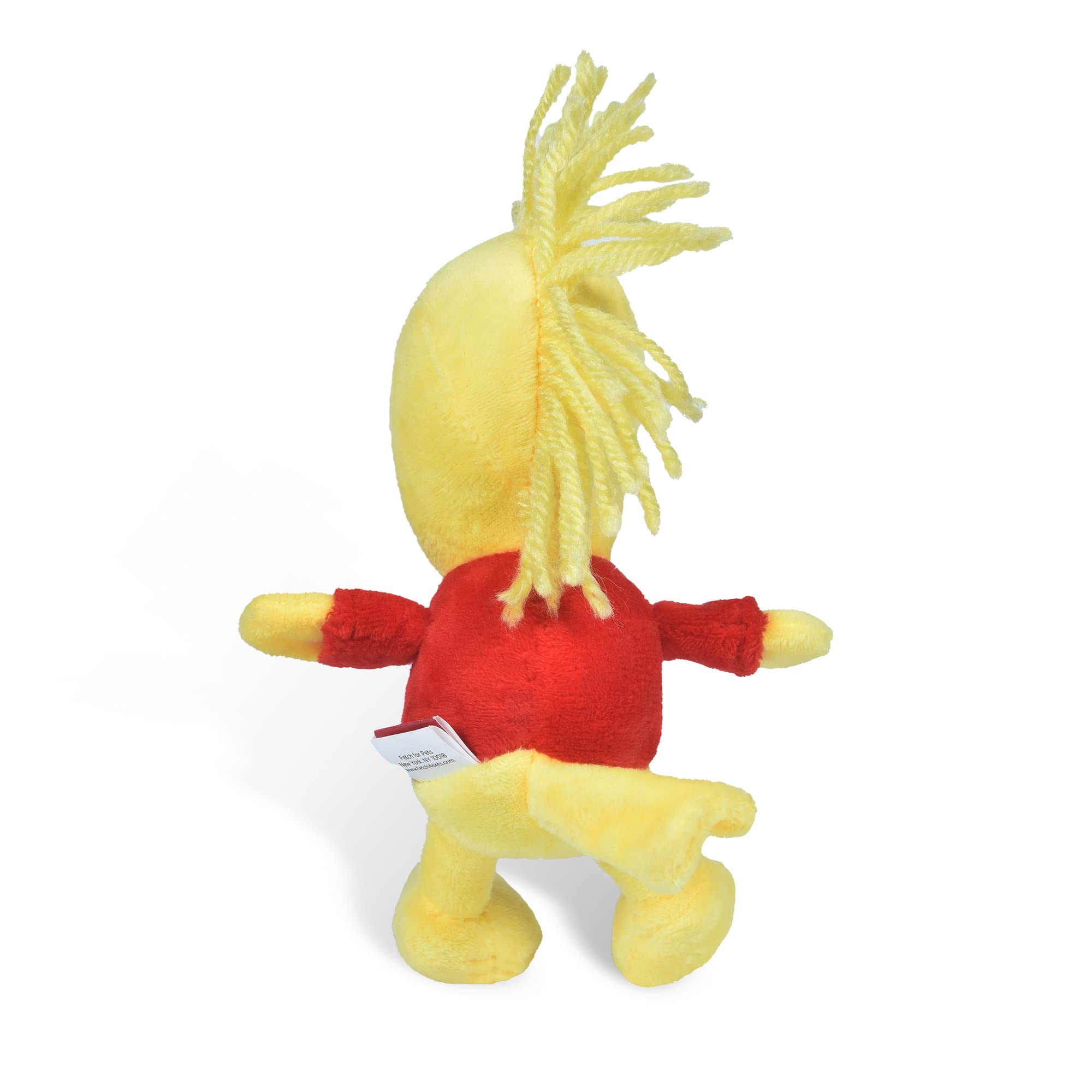 Peanuts for Pets 6" Woodstock Plush Dog Toy with Squeaker - Red Snoopy Holiday, Officially Licensed, Model FF19106