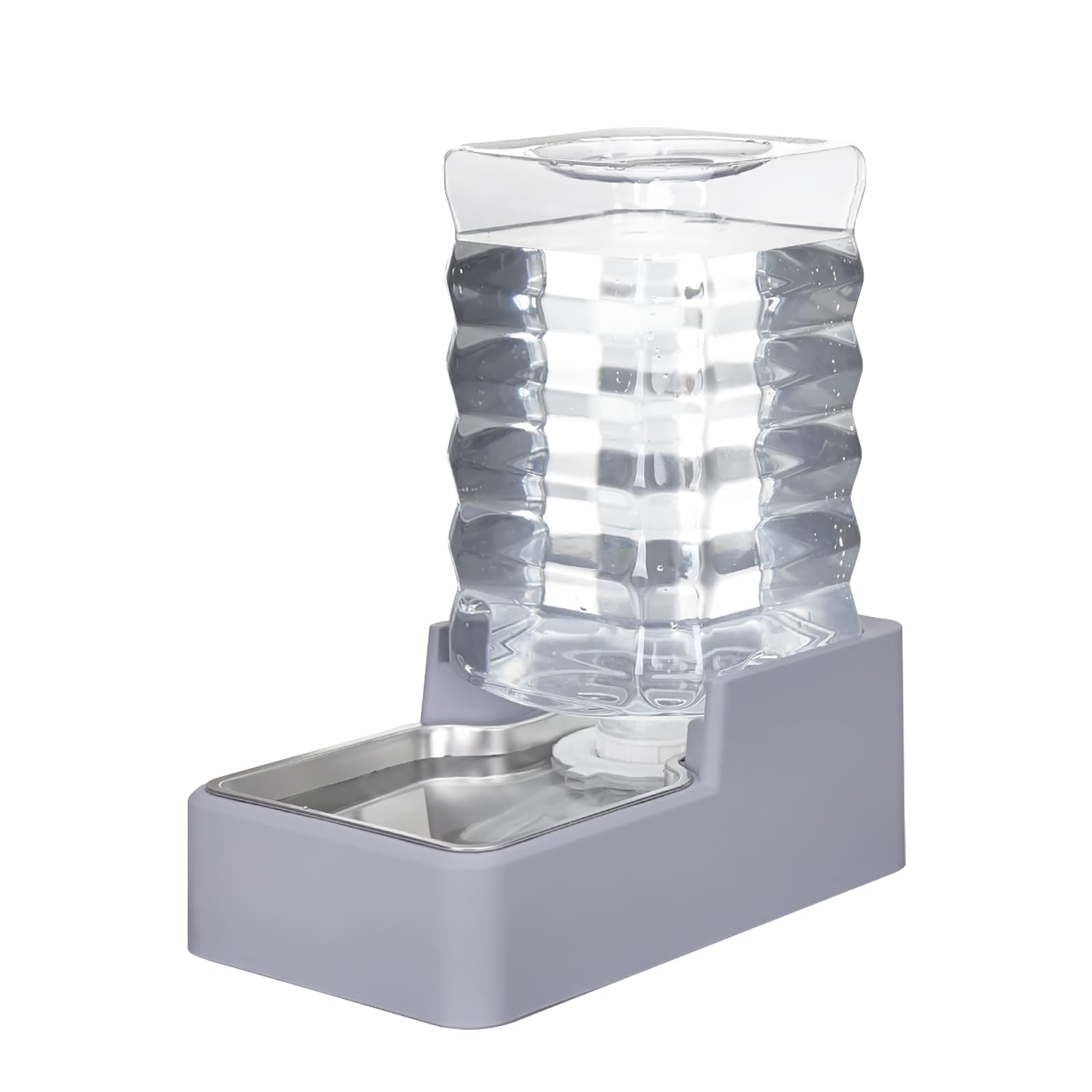 Sfozstra Automatic Dog and Cat Water Dispenser with Stainless Steel Bowl Gravity Waterer,Large Capacity and Drinking,100% BPA-Fr