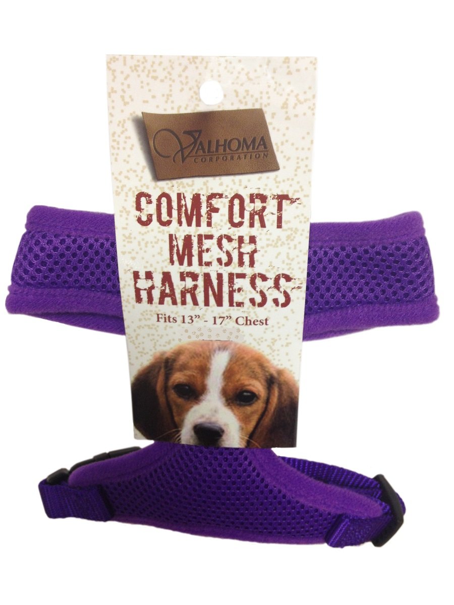 Valhoma Medium, Purple Dog Pet Walking Padded Comfort Mesh Harness