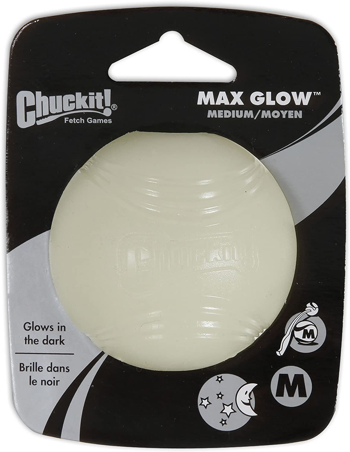 Chuckit! Glow In The Dark Bouncy Balls - Ball For Dogs, Chuckit Dog Toy, Max Glow Balls - Medium, 2.5 Inch, Pack Of 4