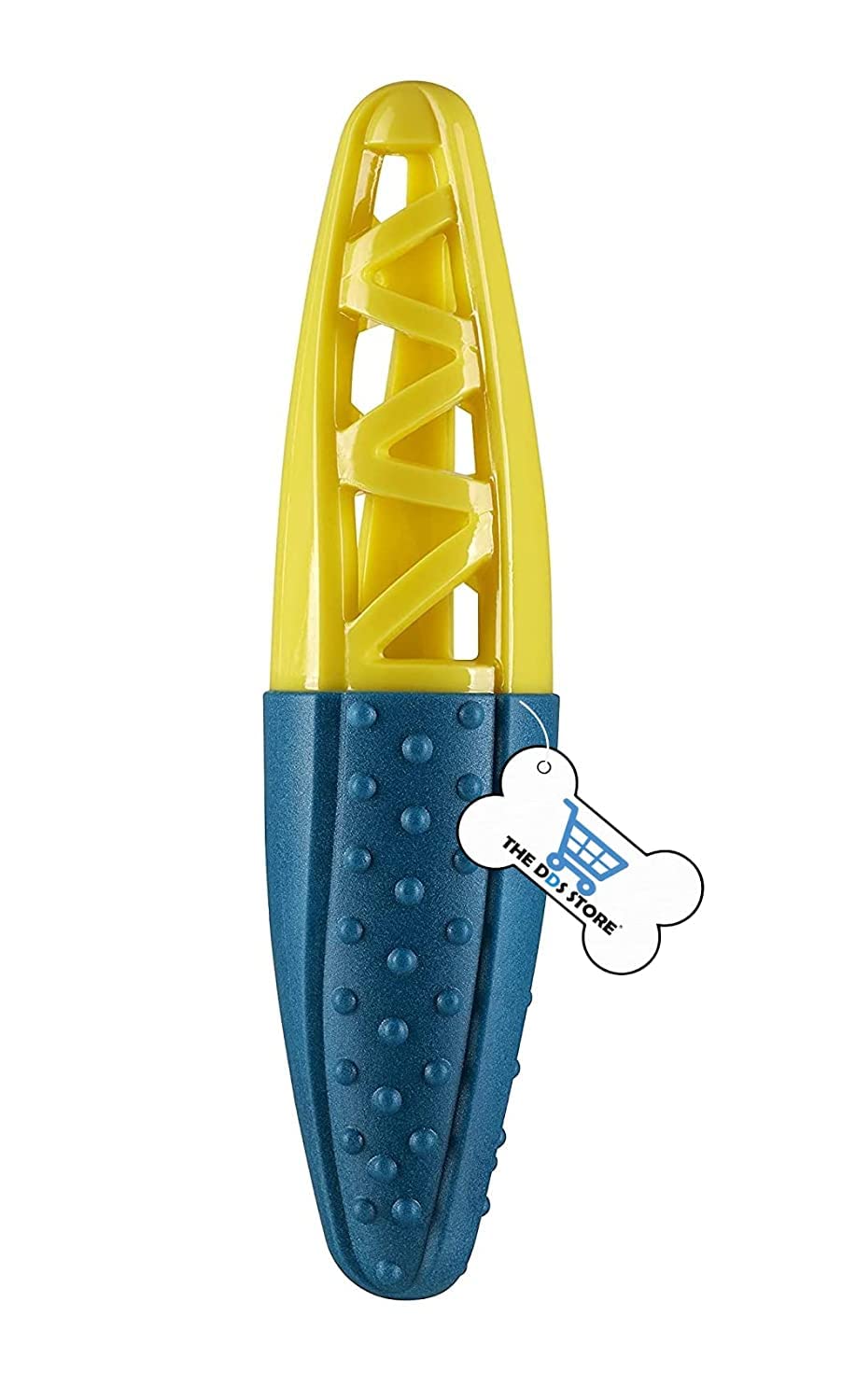 Chew n Squeak Stick | Durable TPR Dog Toy with Squeaker | Made for Chewers | Tough Fetch Stick for Dogs 1 Piece (Color May Vary