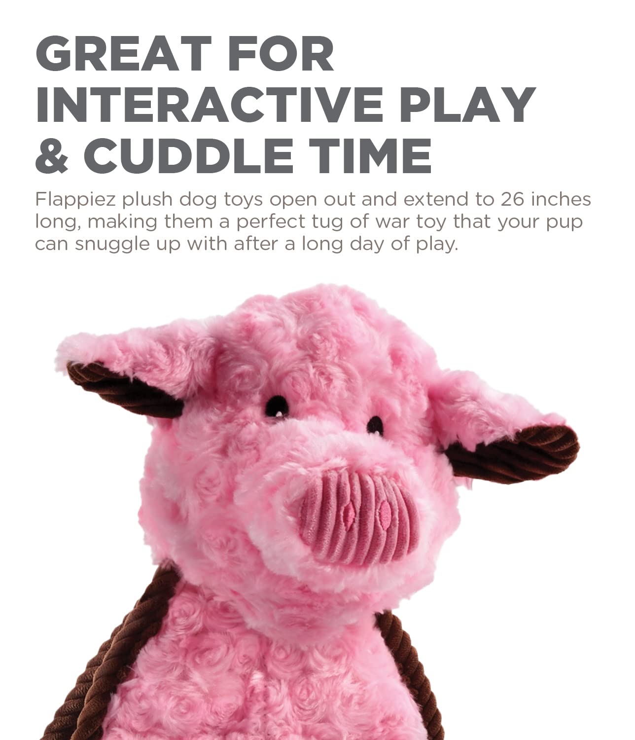 Outward Hound By Charming Pet Cuddle Tugs Pig Plush Interactive Dog Tug Toy