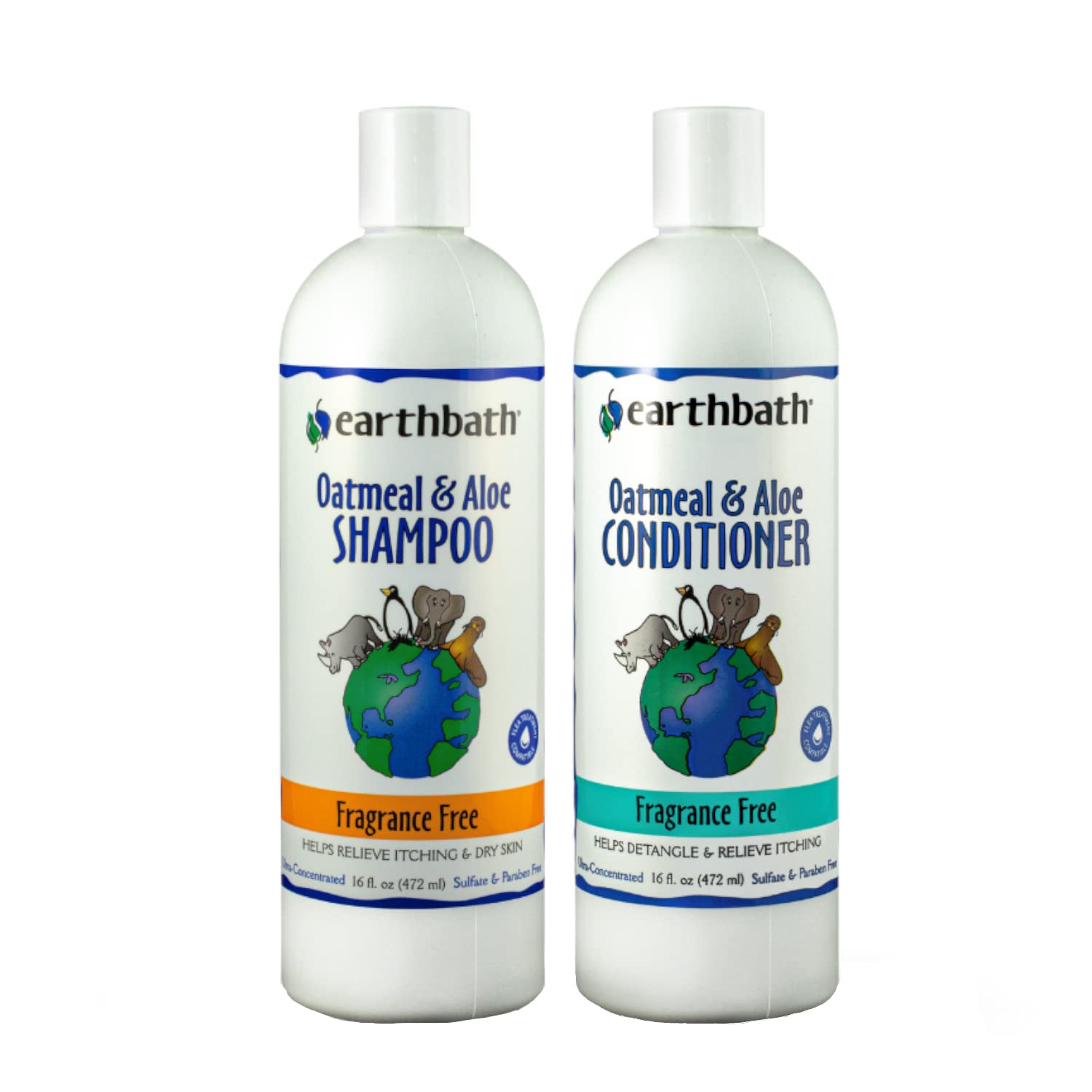 Earthbath Oatmeal & Aloe Dog Shampoo & Conditioner - Dog Wash, Helps Dry Itchy Skin, Made In Usa, Fragrance-Free, Pet Bathing Su