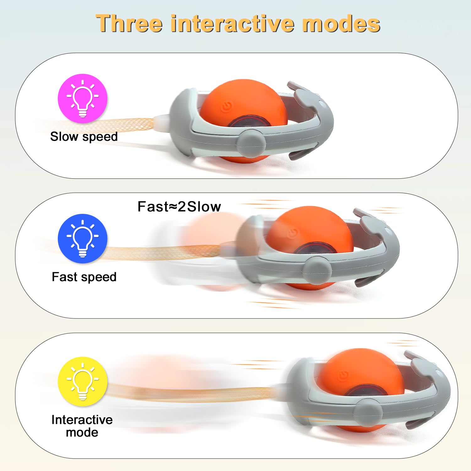 Tyasoleil Interactive Cats Toys Ball, Newly Imaginable Agile Mice Moving Ball, Mice&Bird Voice Attract, Elastic Mesh Tail, Autom