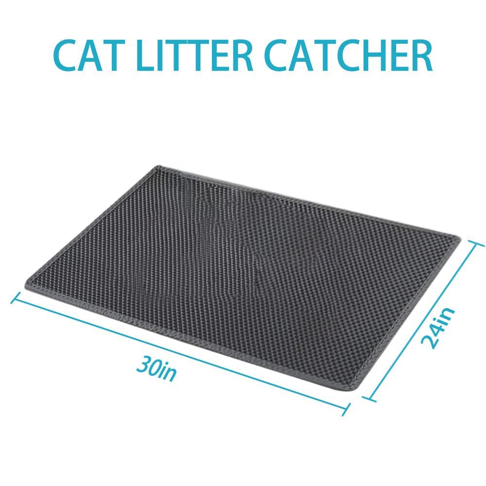 Kaxionage Cat Litter Mat, 24X30 Inch Litter Box Mat,Honeycomb Double Layer Trapping Litter Mat Design,Waterproof Urine Proof Kit