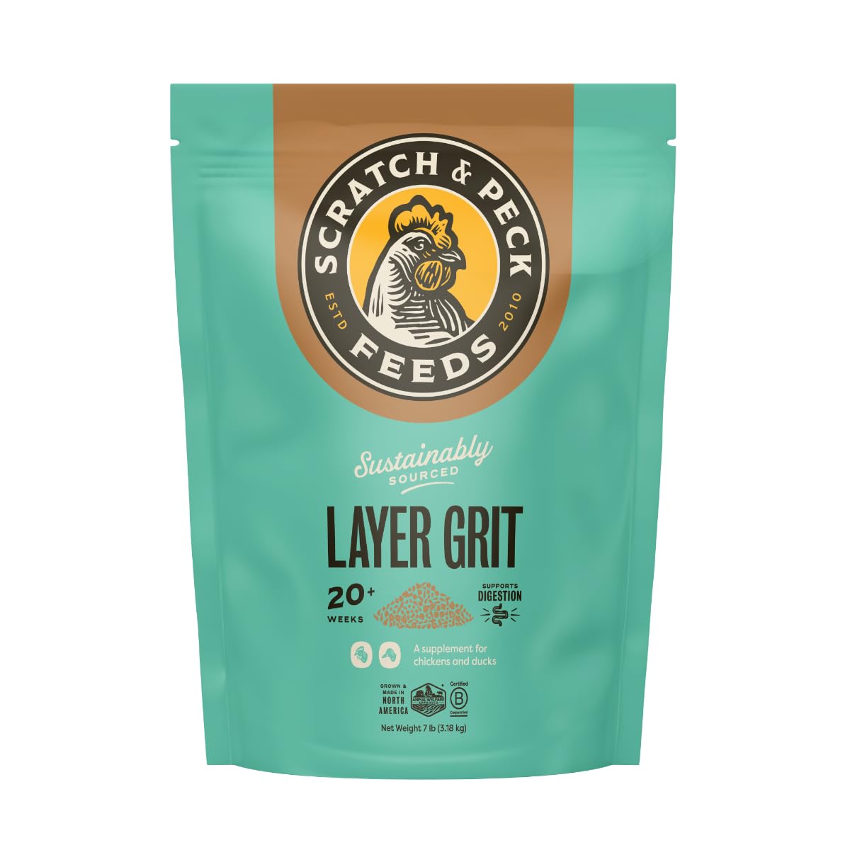 Scratch and Peck Layer Grit Supplement for Chickens and Ducks - 7 lbs Bag - Essential Supplement for Gizzard and Digestive Healt