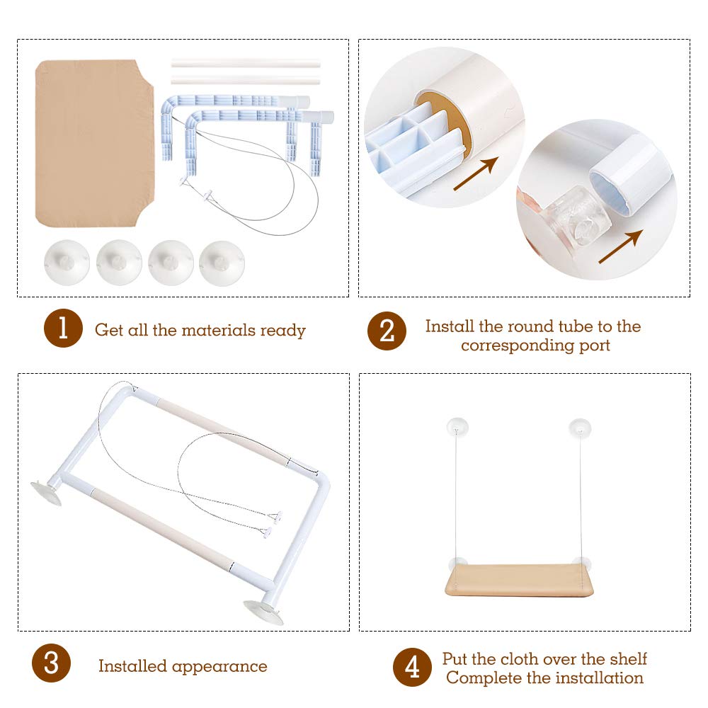 Cat Window Perch,Cat Hammock Window Seat Bed Space Saving Design 360° Sunbath Holds Up To 50Lbs For Any Cat Size