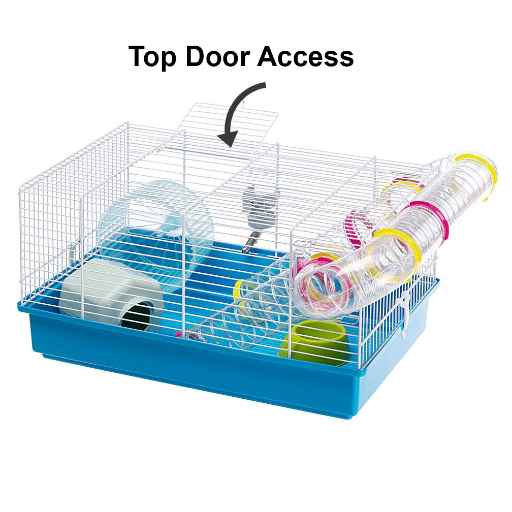 Ferplast Paula Small Hamster Cage | Fun & Interactive Cage Measures Measures 18.11L X 11.61W X 9.6H & Includes All Accessories