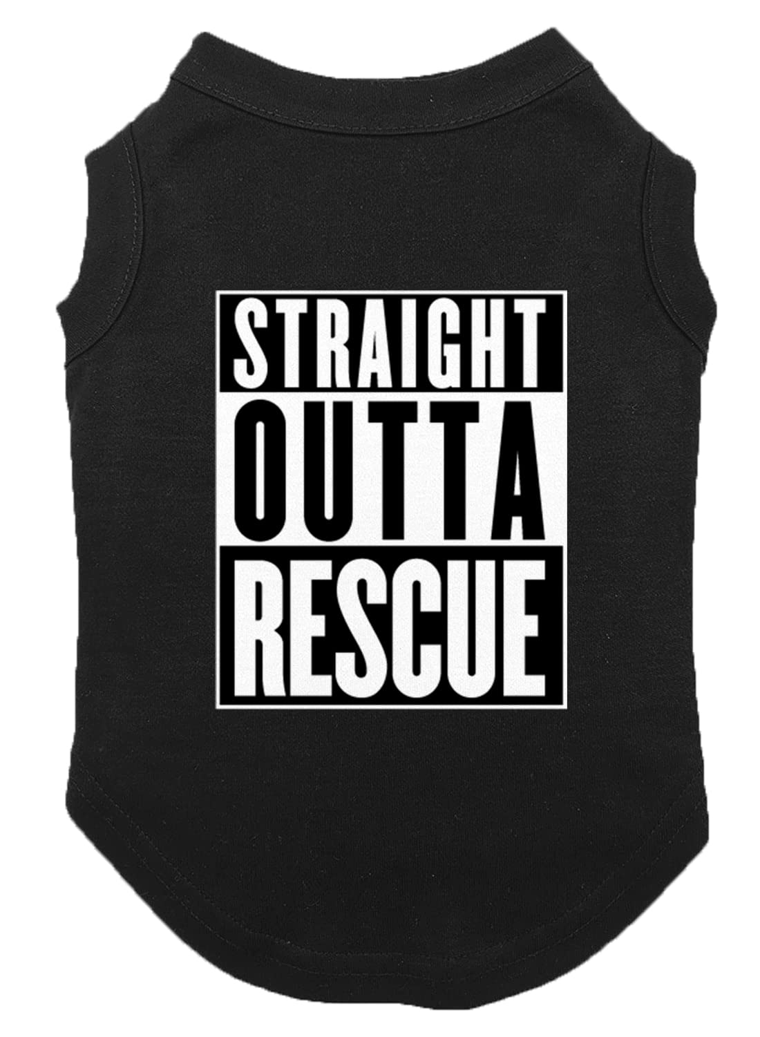 Straight Outta Rescue - Shelter Dog Shirt (Black, Small)