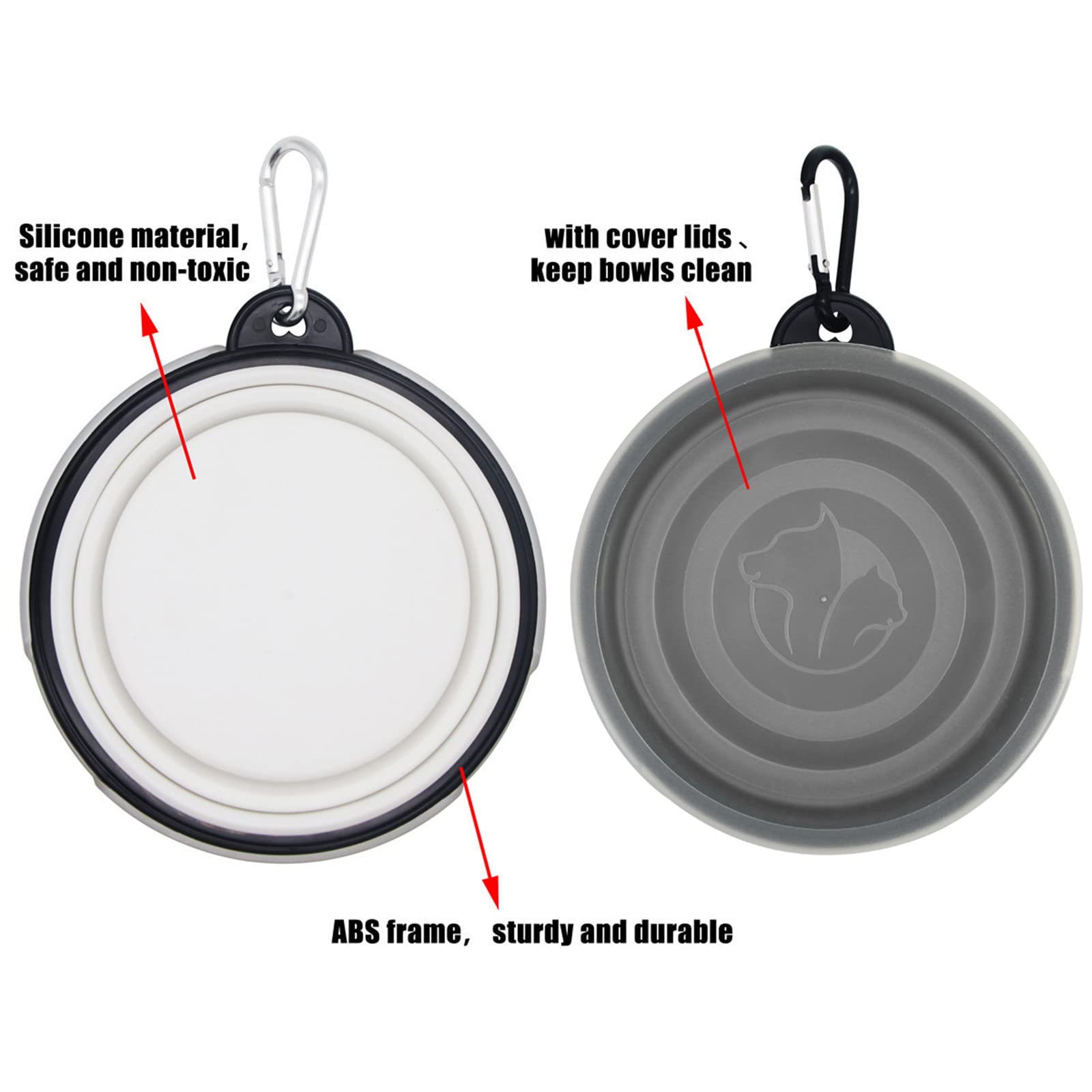 Collapsible Dog Bowl,2 Pack Portable and Foldable Pet Travel Bowls Collapsable Dog Water Feeding Bowls Dish for Dogs Cats and Sm