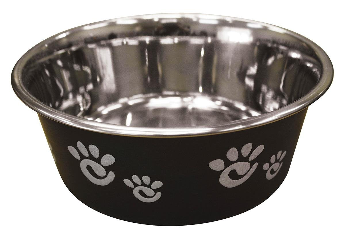 Ethical Pet Barcelona Matte And Stainless Steel Pet Dish, 32-Ounce, Licorice (6103)