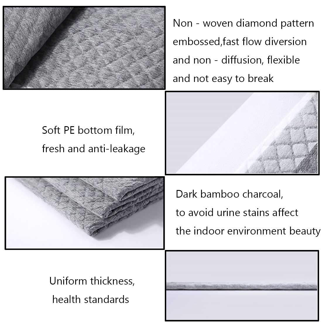 Kathson Rabbit Pee Pads Disposable Cage Liners 50Pcs All-Absorb Black Carbon Odor-Control Bunny Training Accessories With Quick-Dry Surface For Puppy Guinea Pig Kitten Hedgehog Small Animals