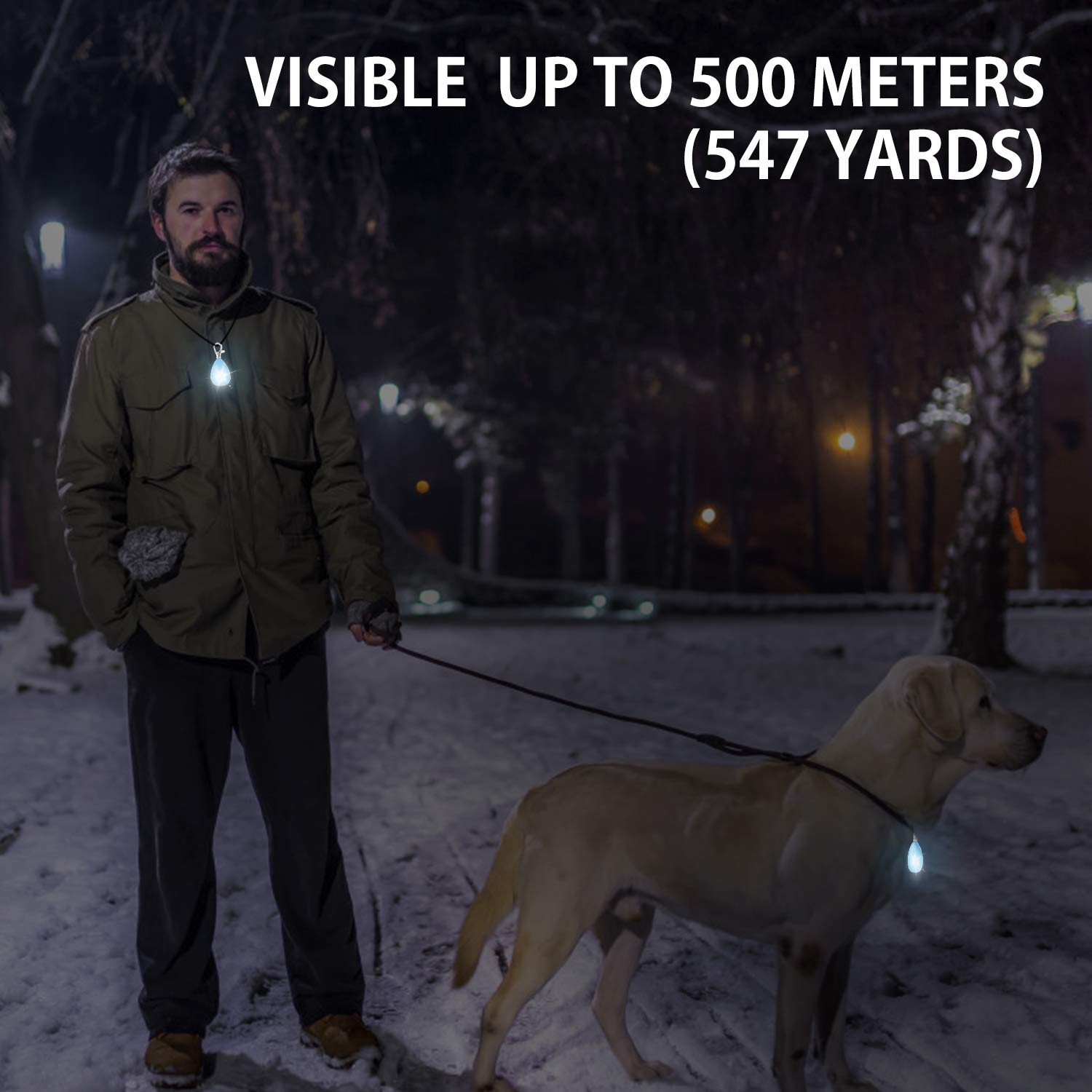 Novkin 2-Pack Rechargeable Dog Light, Dog Collar Light,Waterproof,3 Modes Led Dog Safety Lights,Multiple Color Options,Clip On Collar, Leash,Harness，Night Light For Running,Climbing,Camping
