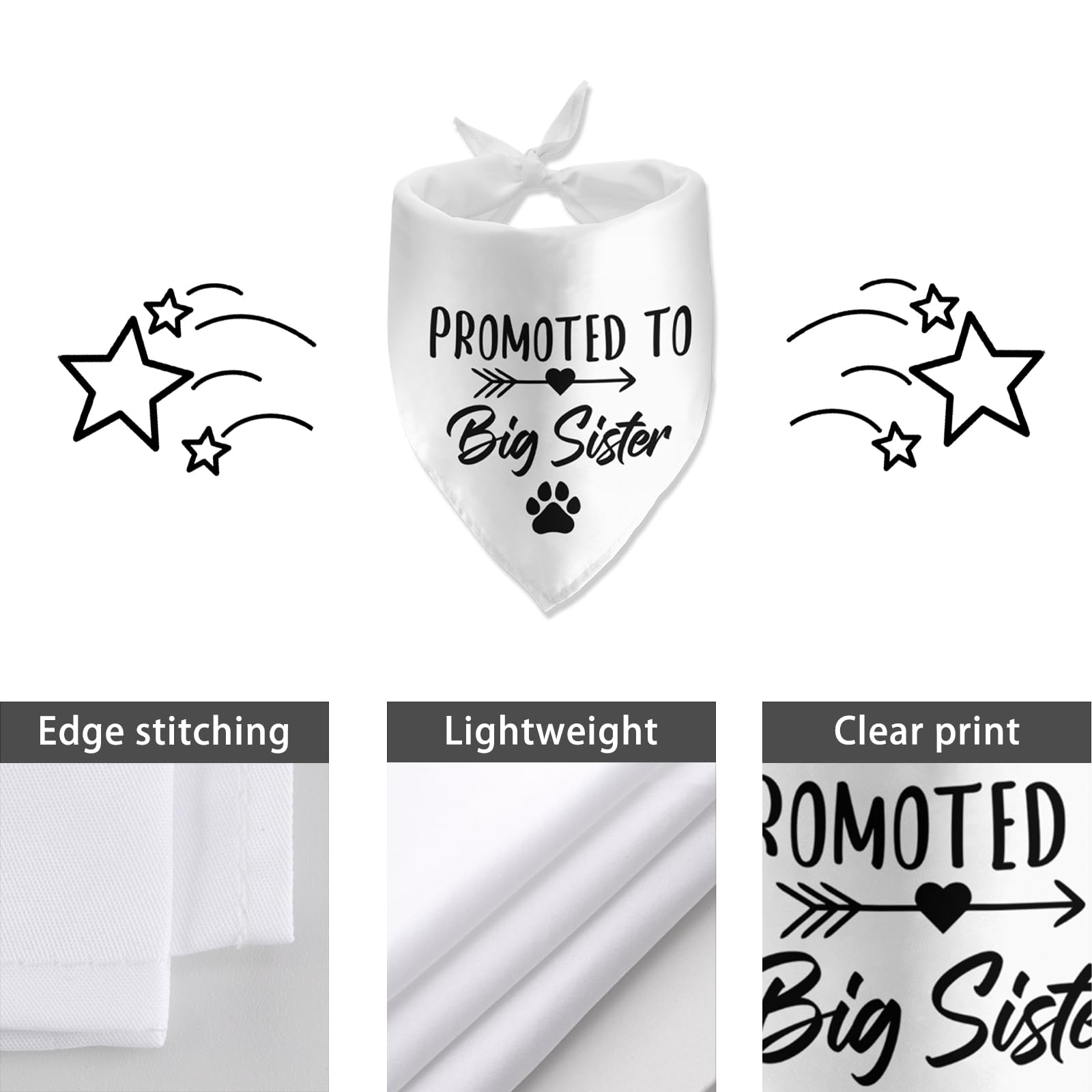 Promoted To Big Sister Dog Bandana Pregnancy Announcement Dog Bandana Pet Scarf Pet Accessories For Pet Dog Lover Pregnancy Reve