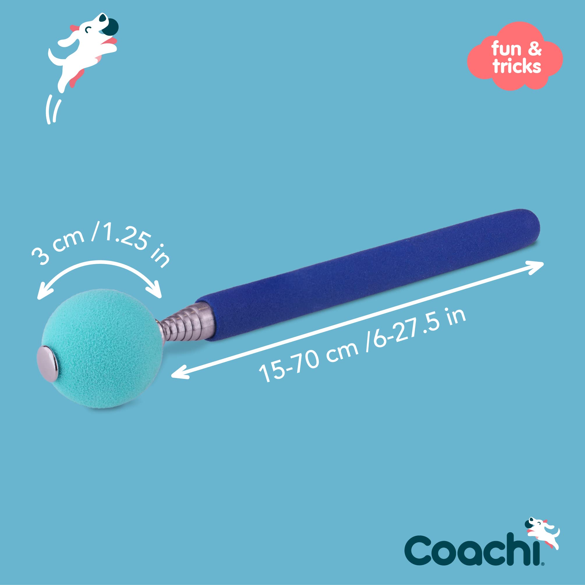 Coachi Target Stick, Telescopic Design with Large Ball for Target, Dog Accessory for Clicker & Agility Training, Teach Commands