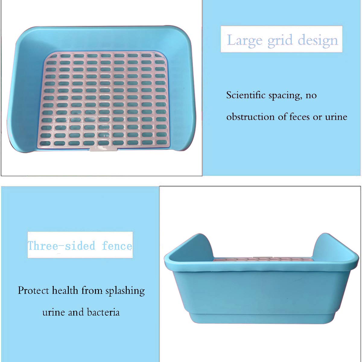 Hamiledyi Large Rabbit Litter Box Corner Bedding Box Chinchilla Toilet Trainer Square Potty Pet Pan For Adult Guinea Pig, Galesa
