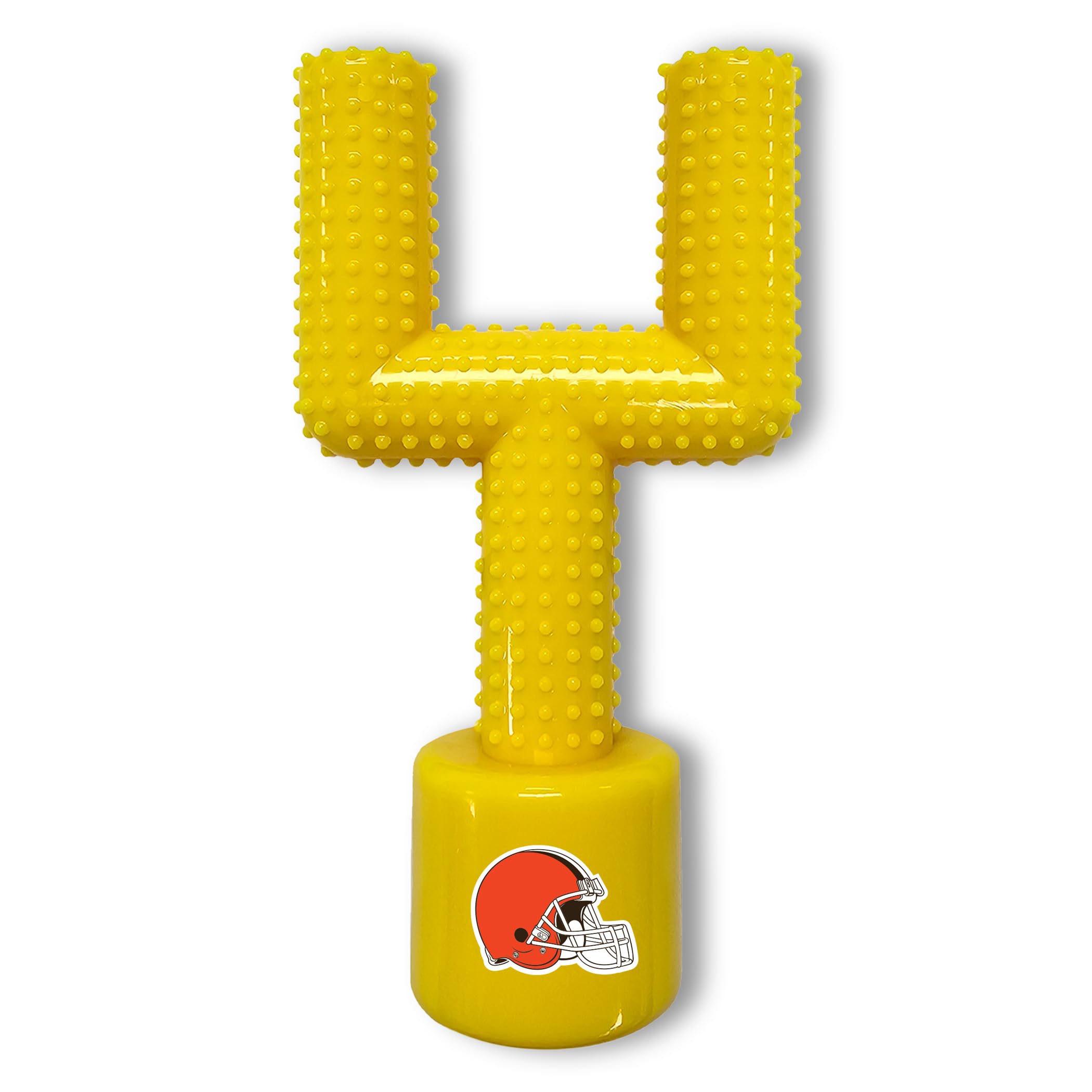 Nfl Cleveland Browns Mega- Chew Hard Nylon Bacon-Flavored Dog Bone Football Goal Post Chew Toy. Interactive Tasty Fun Dog Chew T
