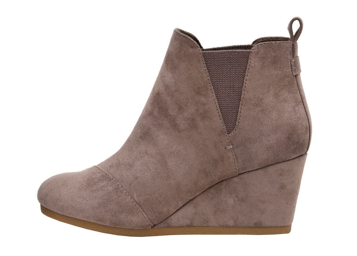 Dunes Womens Zoey Wedge Bootie Wide Width Available, Taupe, 10