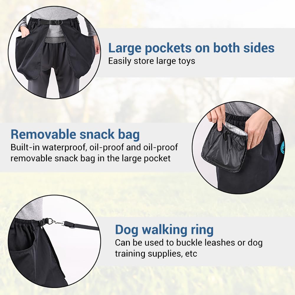 DONGKER Dog Trainer Treat Pouch,Adjustable Dog Waist Pouch Apron for Men Women Gardening Work