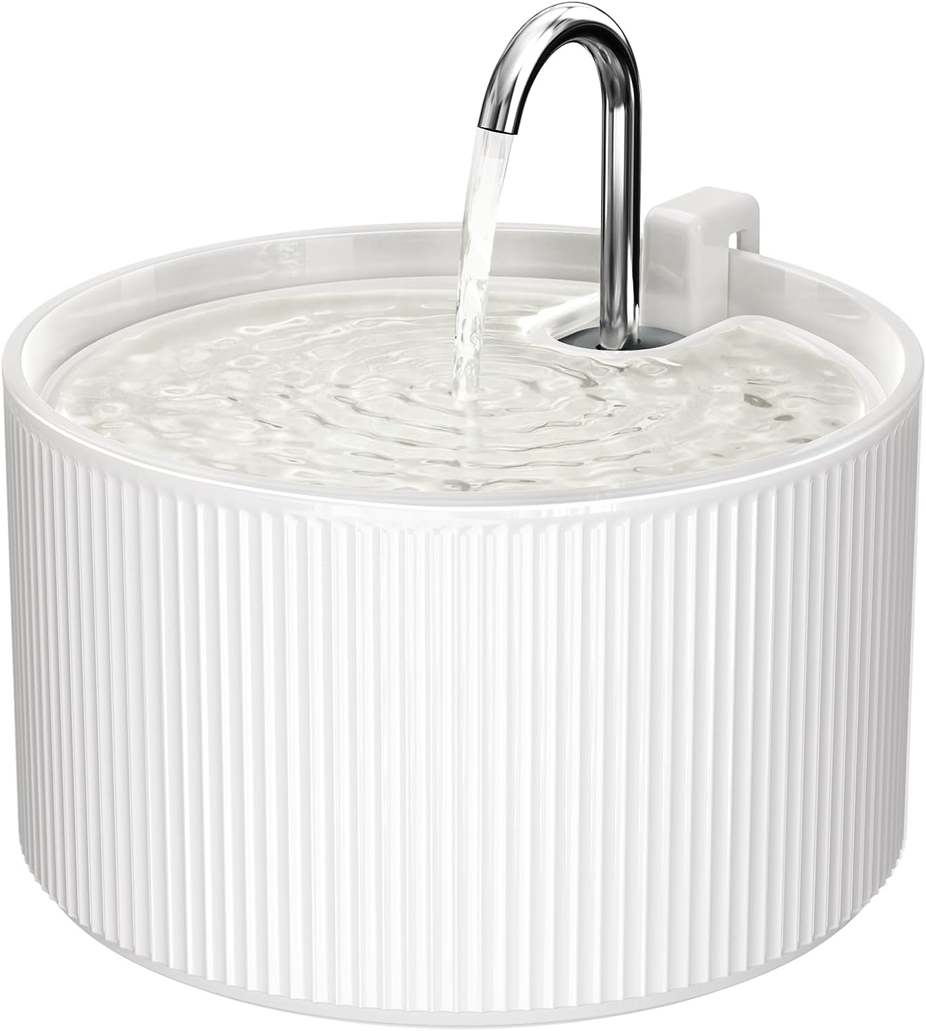 Voluas Ceramic Cat Water Fountain: 2.2L/74oz Cat Fountains for Drinking, Automatic Pet Water Dispenser with Ultra-Quiet Pump and