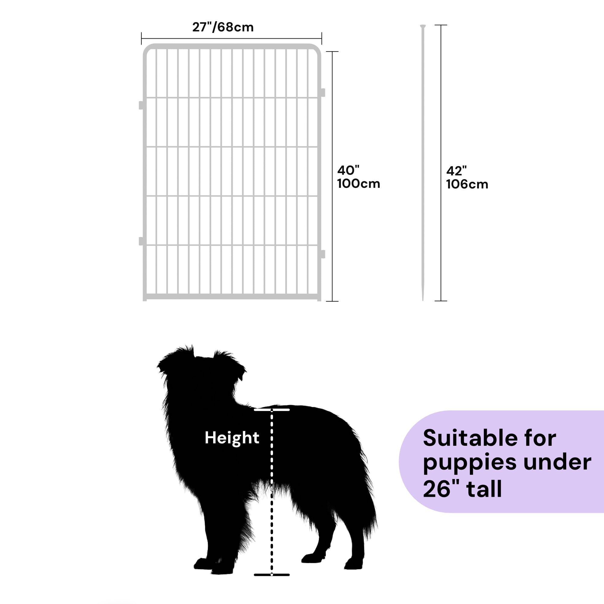 Sunsgrove Indoor Dog Playpen With Wider Door, 40 Inch 4 Panels Non Slip Dog Pen Indoor, Anti Rust Dog Fence, Free And Safe Play,