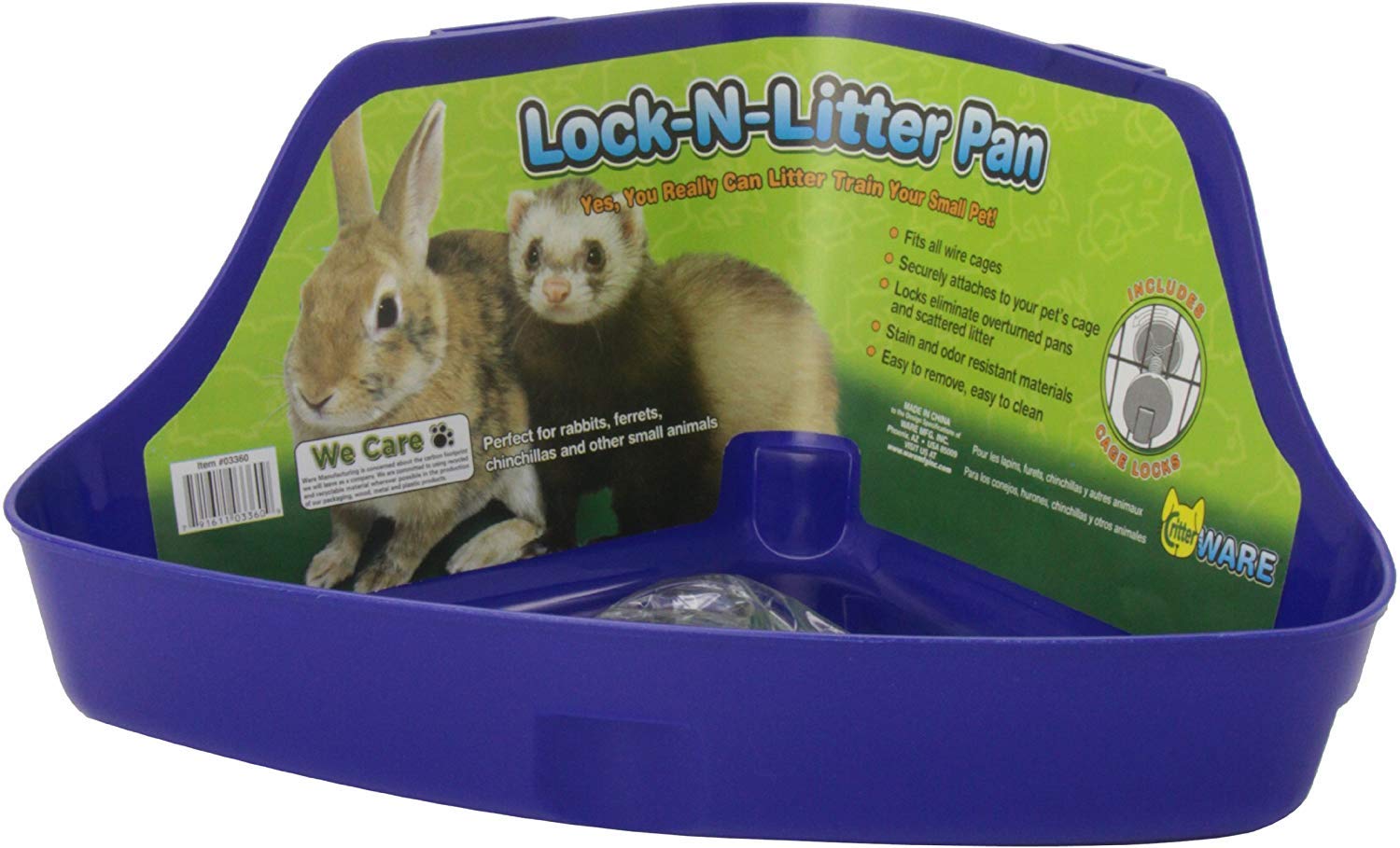 Ware Manufacturing (2 Pack Plastic Lock-N-Litter Pan For Small Pets - Size Regular