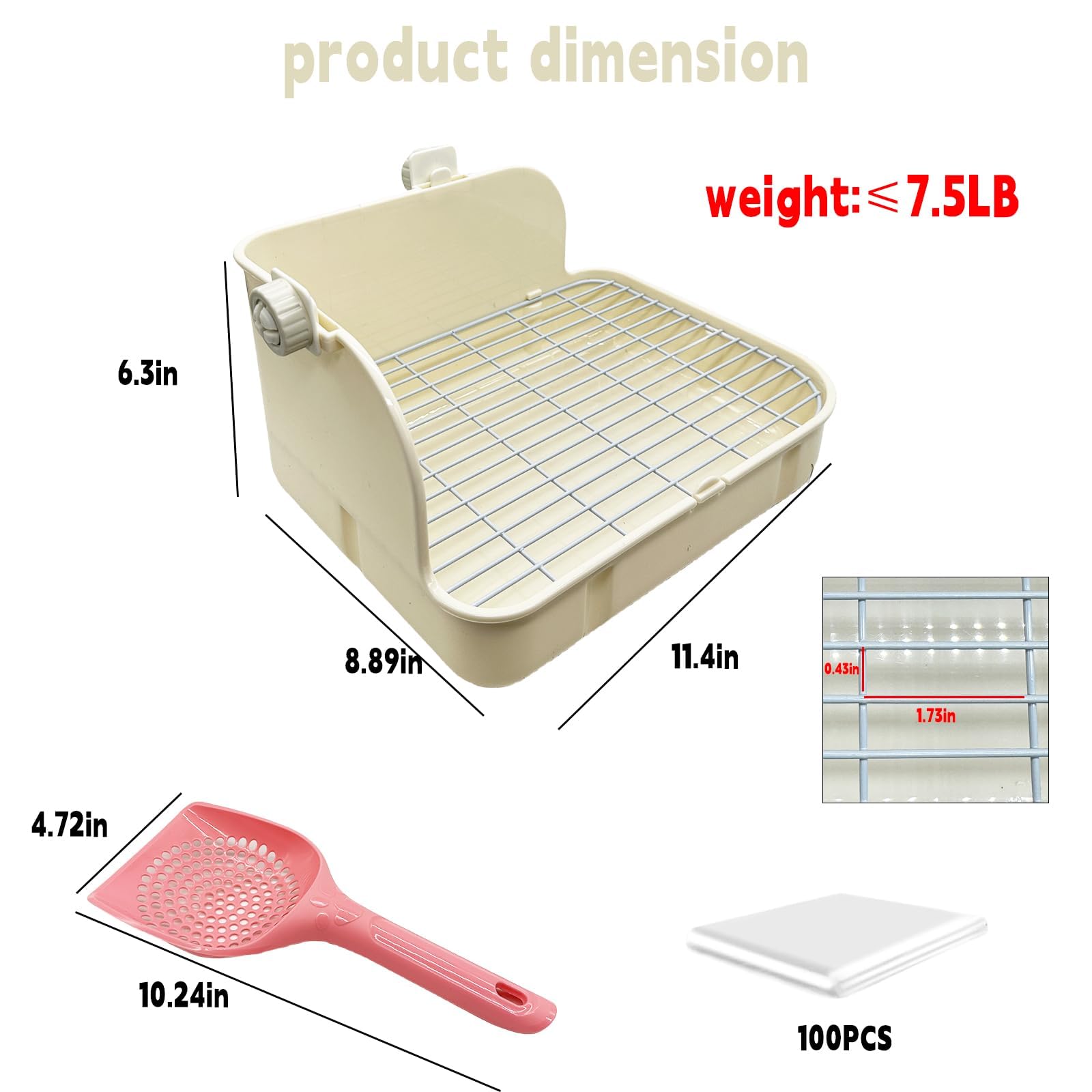 Hamiledyi Rabbit Toilet Rat Litter Box Corner Bunny Potty Training Litter Box For Small Animals Rabbit Bunny Guinea Pig Chinchil