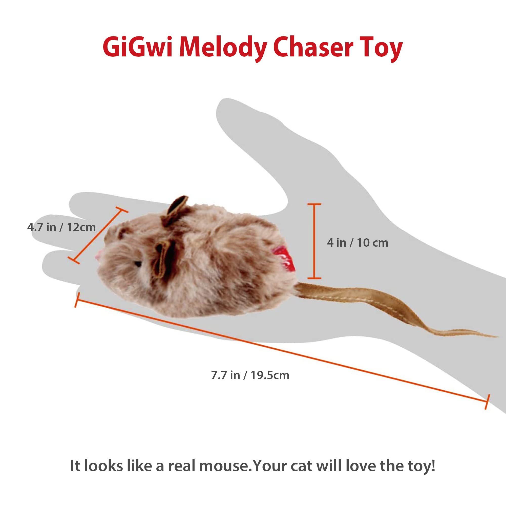 Gigwi Cat Toys For Indoor Cats, Interactive Cat Toy With Real Squeaky Mouse Electronic Sound Chirping, Kitten Toys Automatic Cat