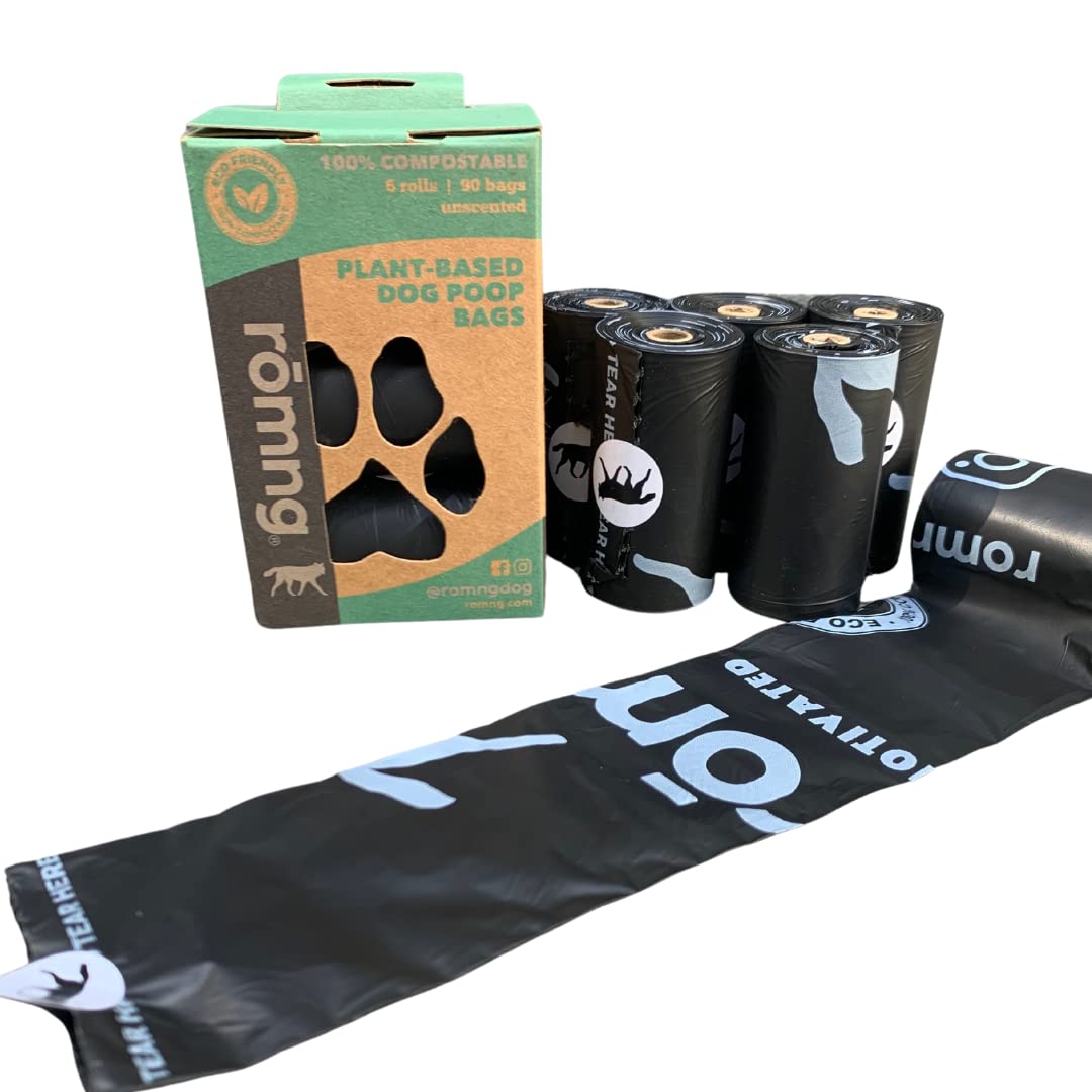 Premium Plant-Based Dog Waste Bags - Certified Compostable Waste Bags For Eco-Friendly Cleanup - Unscented Bags-Fits All Standar