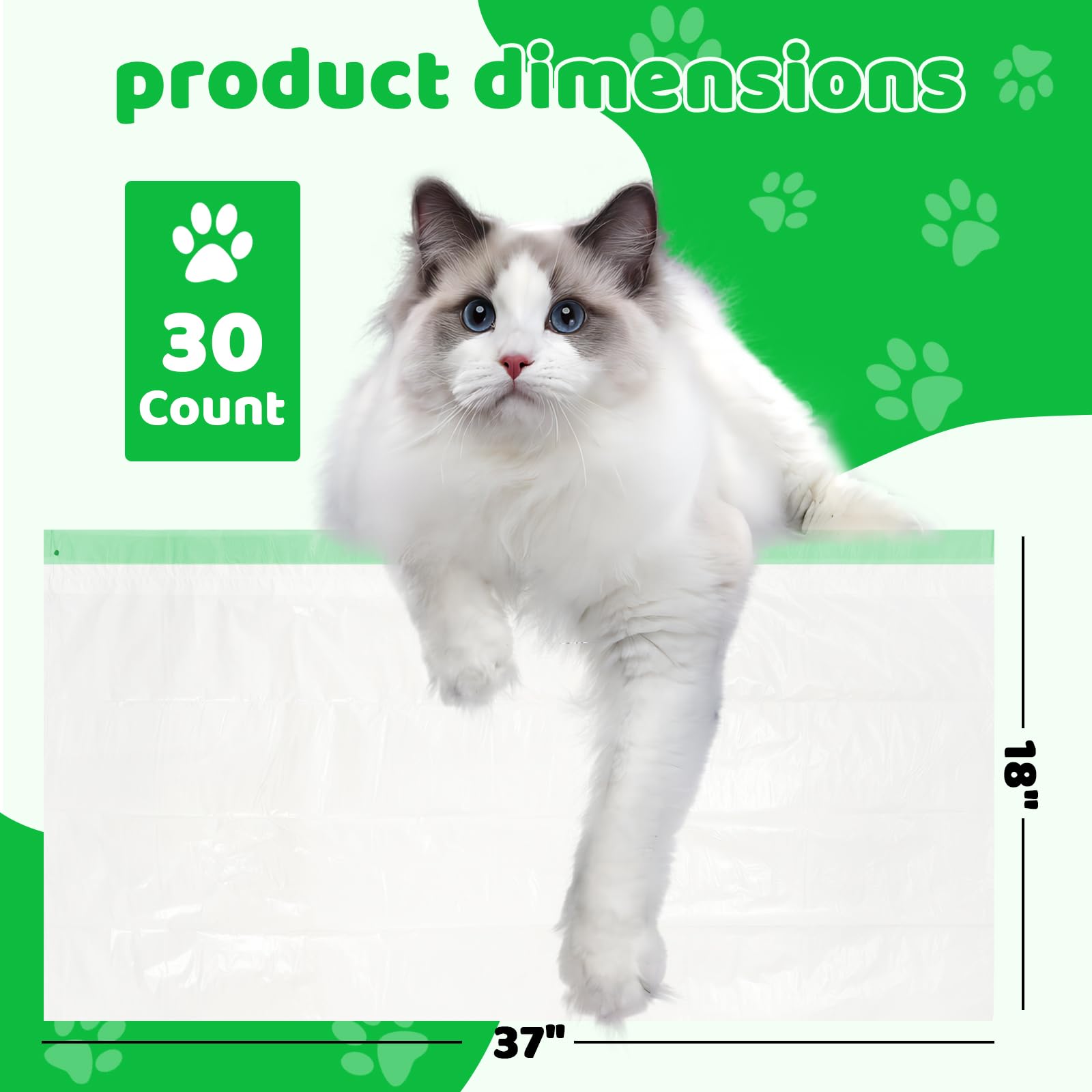 30 Litter Box Liners Jumbo 3Mil Thicken Cat Litter Bags Tear Resistant Litter Liners Heavy Duty Cat Pan Liners Extra Large Kitty