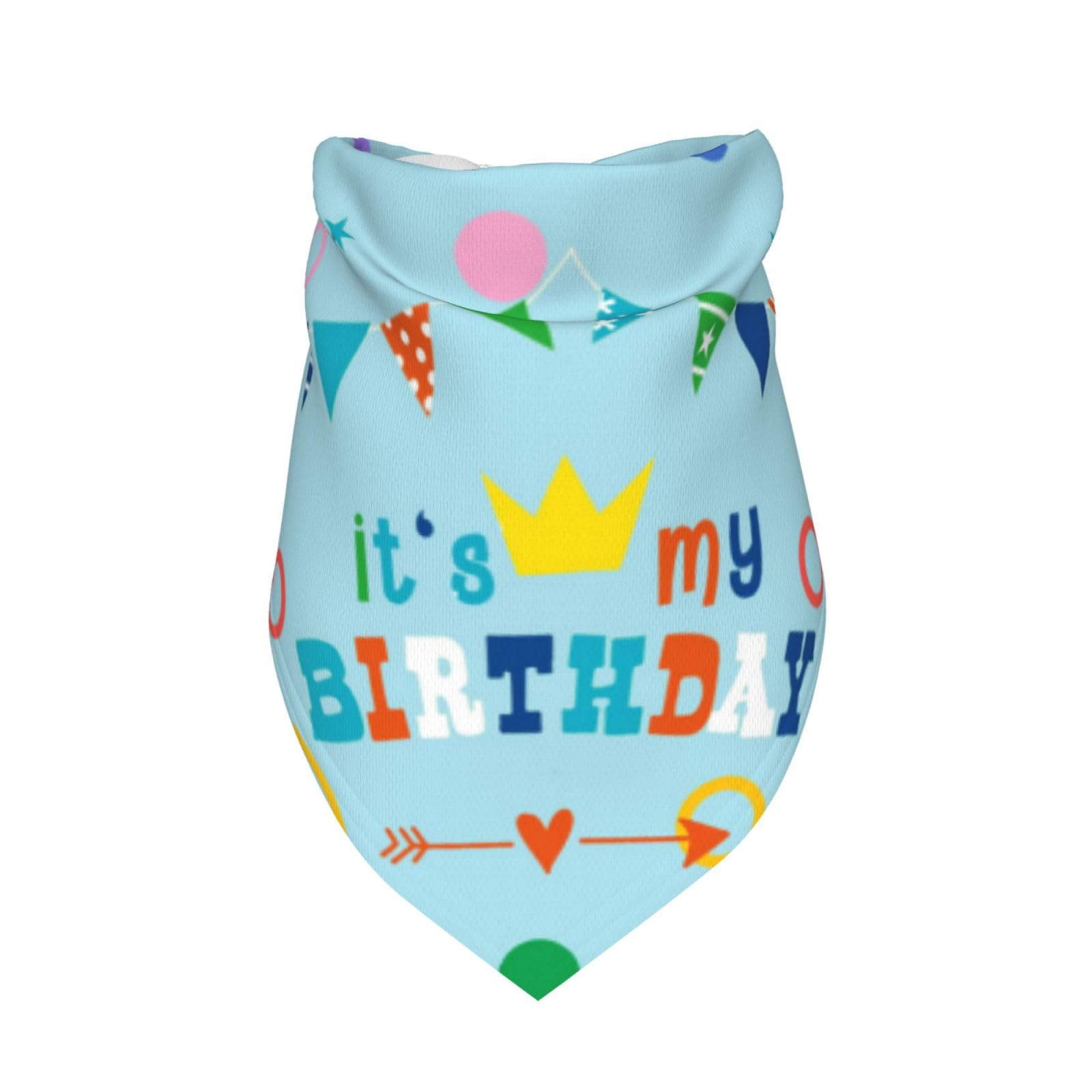 It'S My Birthday Blue Dog Bandana Scarf Triangle Bibs Pet Accessories Cat Kerchief