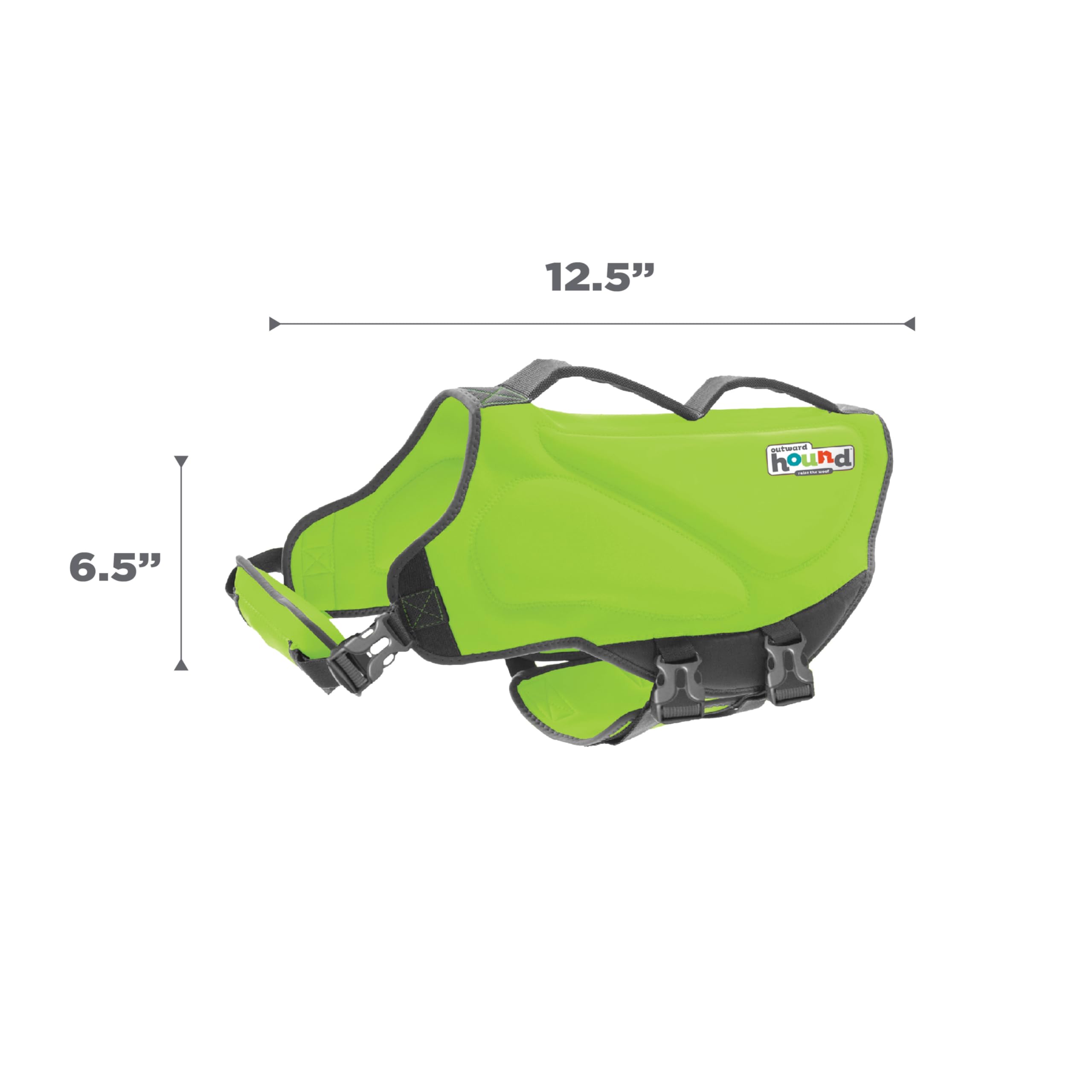 Outward Hound Dawson Swim Green Dog Life Jacket, Medium