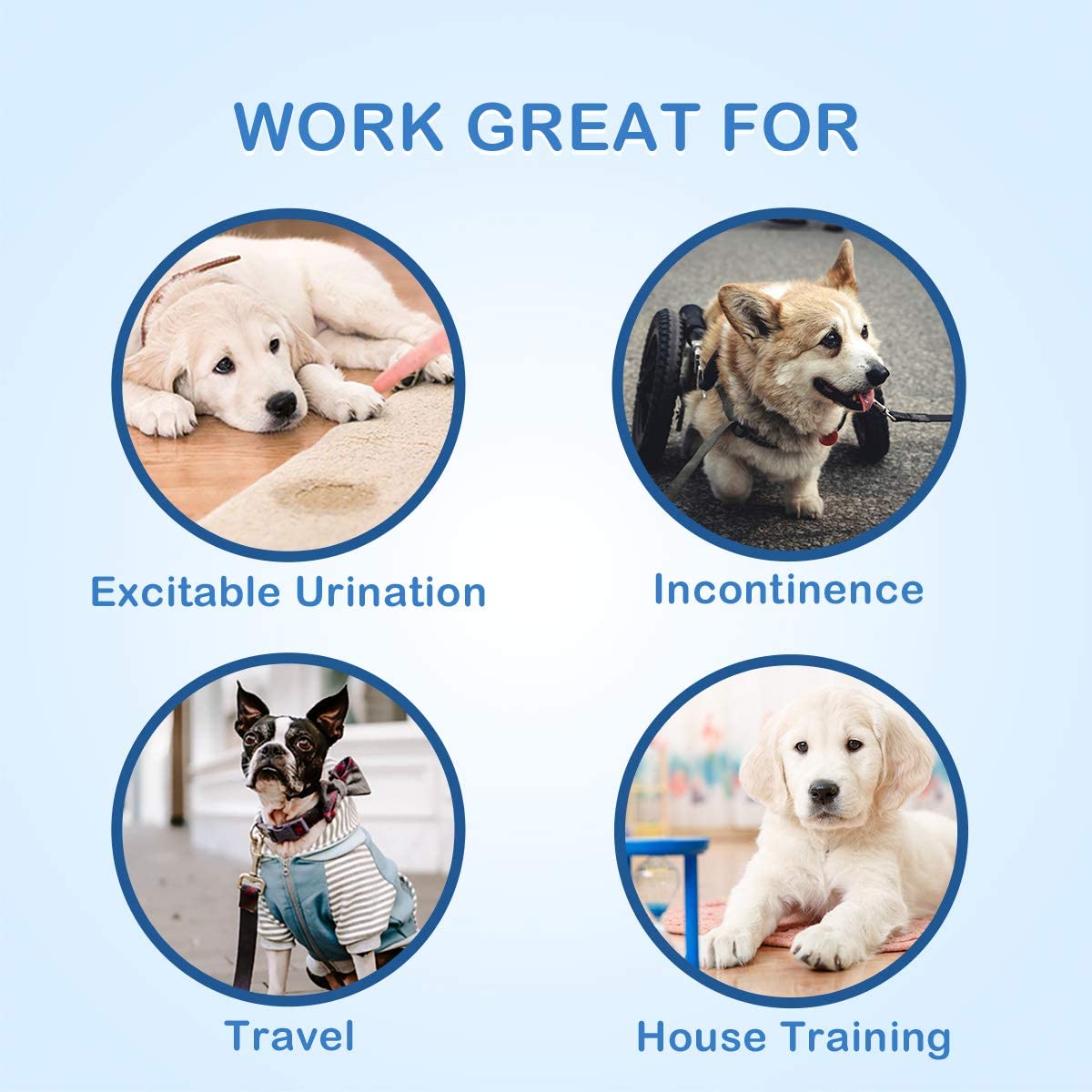 Pet Soft Dog Diapers Female - Disposable Dog Diapers, Cat Diapers For Female Cats, Puppy Diapers 16Pcs Medium