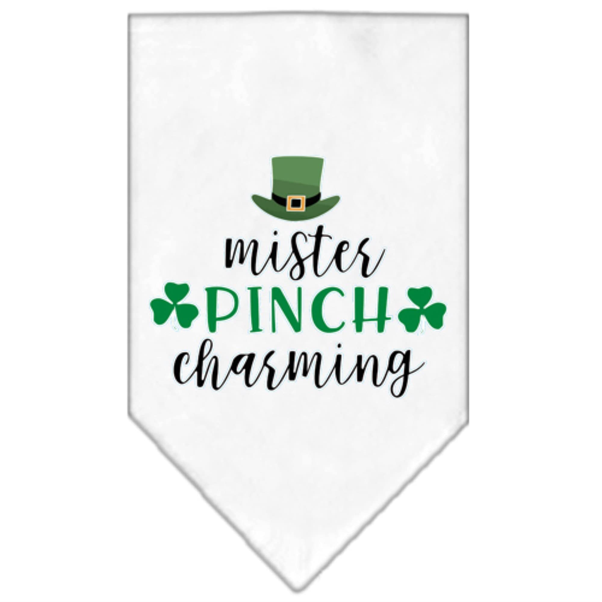 Mirage Pet Products Mister Pinch Charming Screen Print Bandana White Small