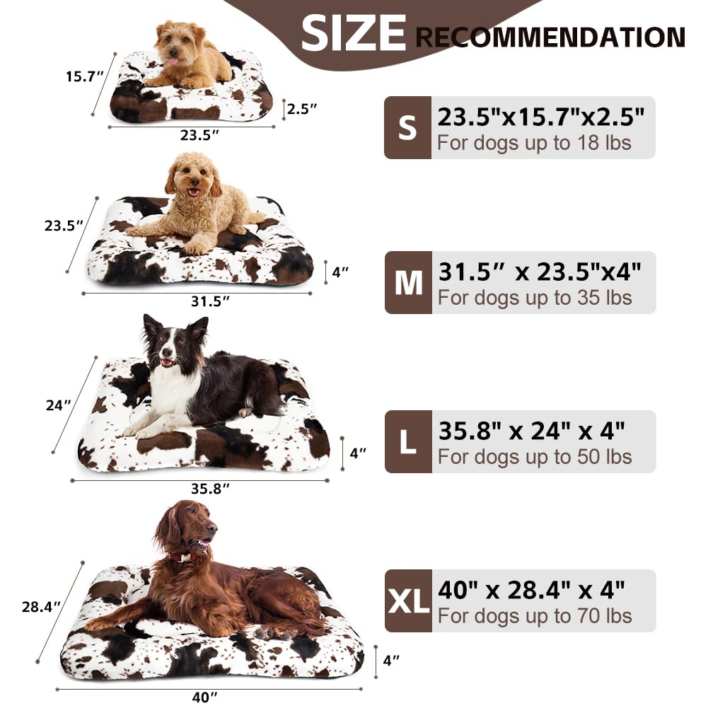 Uligota Dog Bed Crate Pad Pet Cushion Crate Mat Puppy Bed For Small Dogs Soft Fluffy Kennel Pad For Dog Crate, Anti-Slip Comfy S
