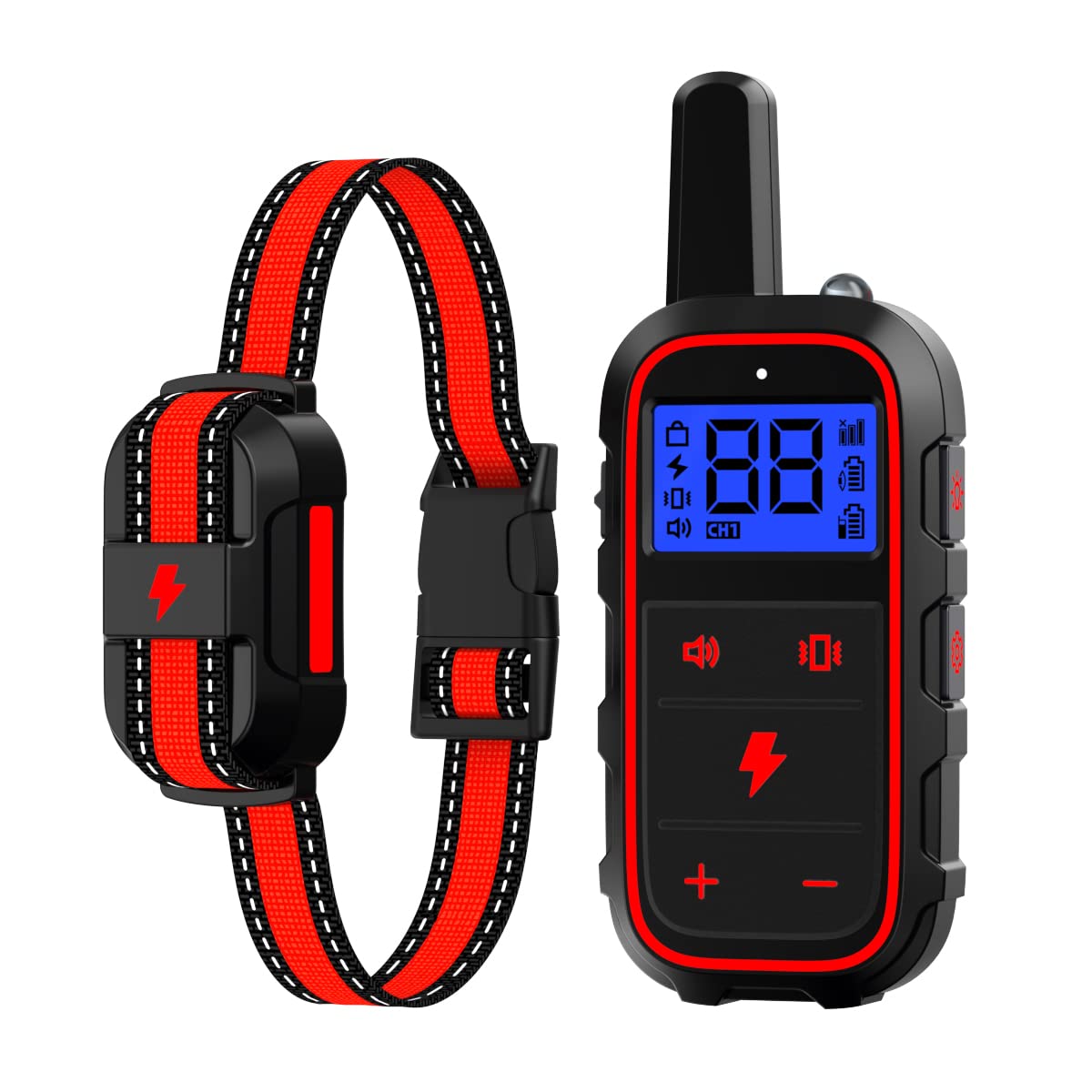 Dogstop Dog Training Collar Electric Dog Shock Collar With 4 Training Modes And Waterproof Rechargeable Remote Range 3300Ft For Large Medium Small Dogs (Red)