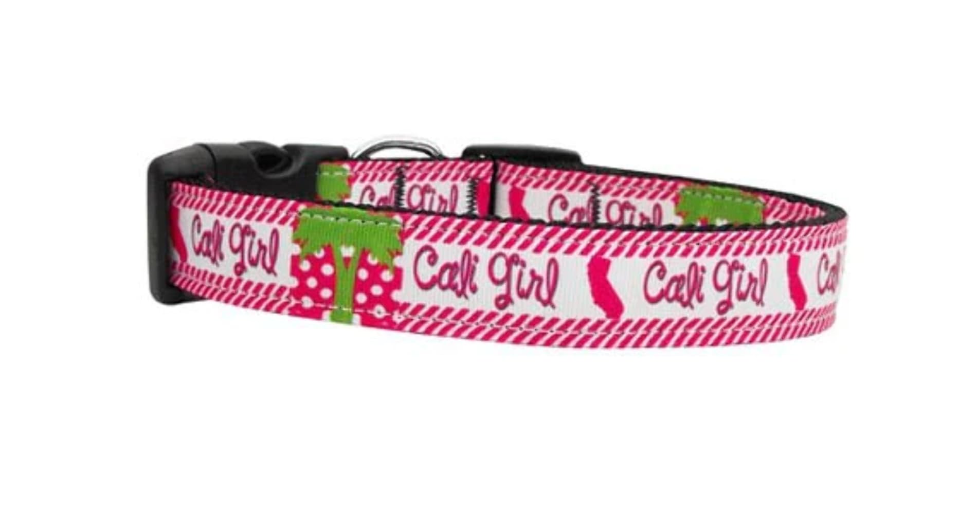 Pet Dog & Cat Nylon Collar or Leash, "Cali Girl" 1" w x 6 ft. leash