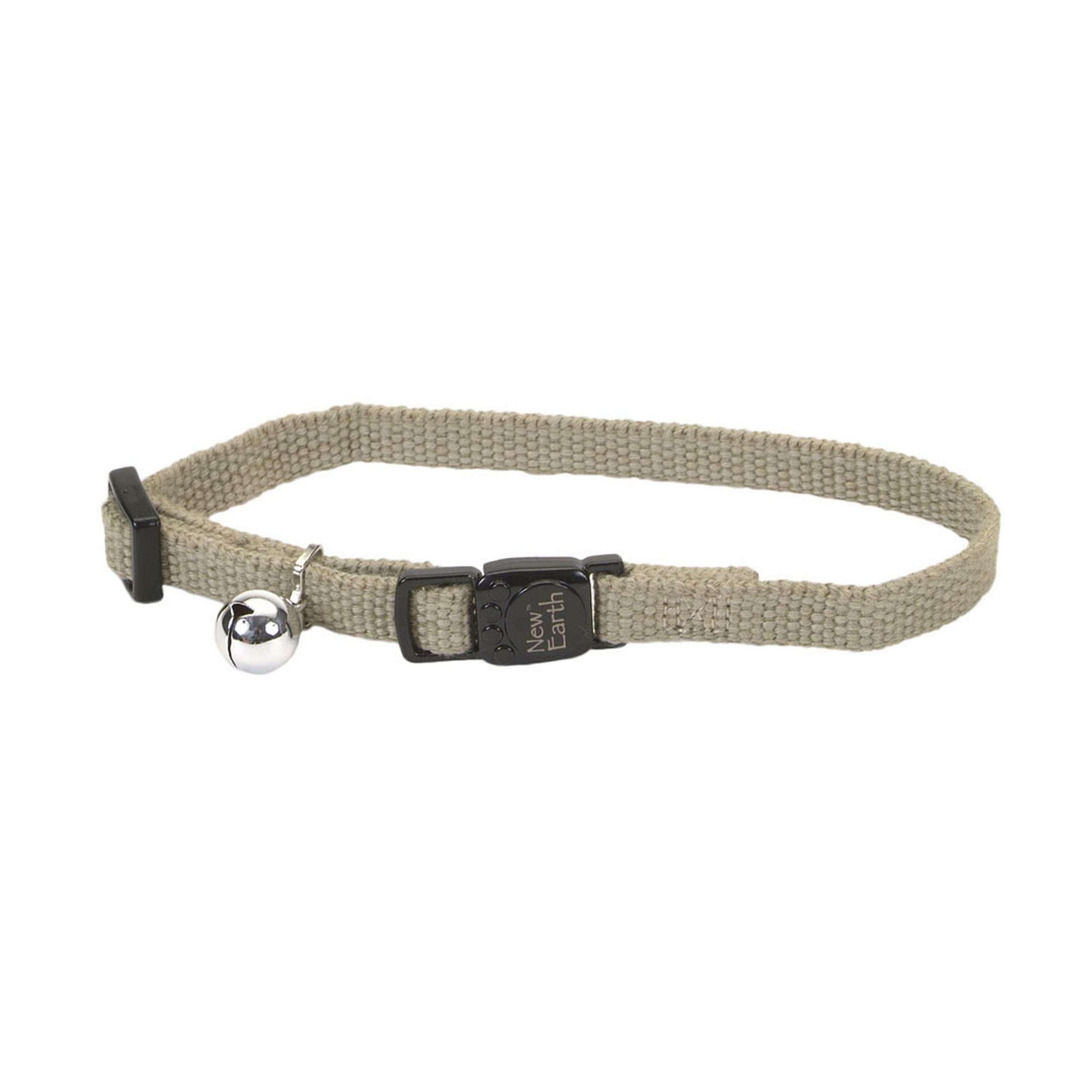 Coastal Pet New Earth Soy Adjustable Breakaway Cat Collar - Eco-Friendly, Odor-Resistant And Adjustable Cat Collar - Olive - 3/8' X 8'-12'