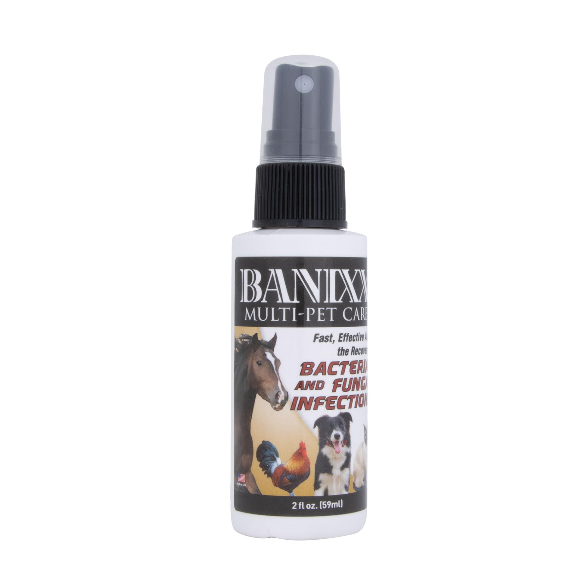 BANIXX Horse and Pet Care Travel Size. Non-irritating, Odorless Spray for Scratches, Rain Rot, Hot Spots, Wounds, Ringworm, Ear 