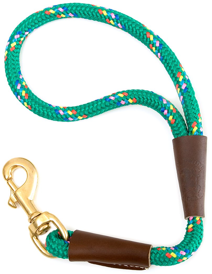 Mendota Pet Traffic Leash - Short Dog Lead - Made In The Usa - Sapphire, 1/2 In X 16 In
