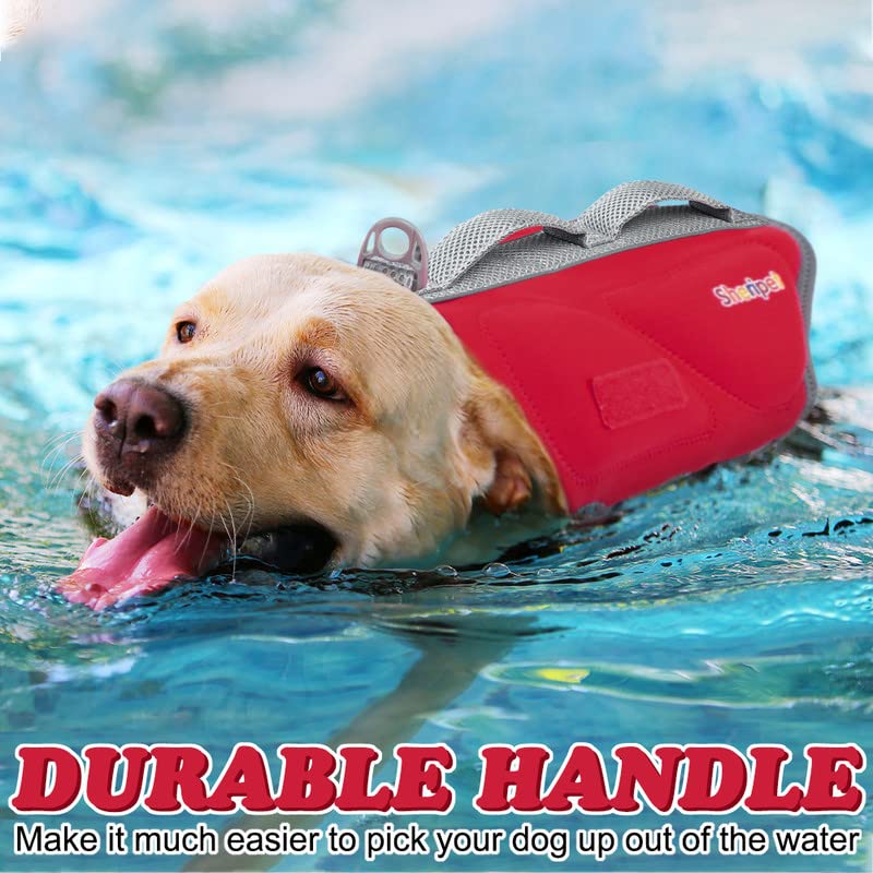 Sheripet Dog Life Jacket For Large Dogs, Dog Life Vest For Swimming Boating With Fashion Fabric Patches, Pet Safety Lifepreserve